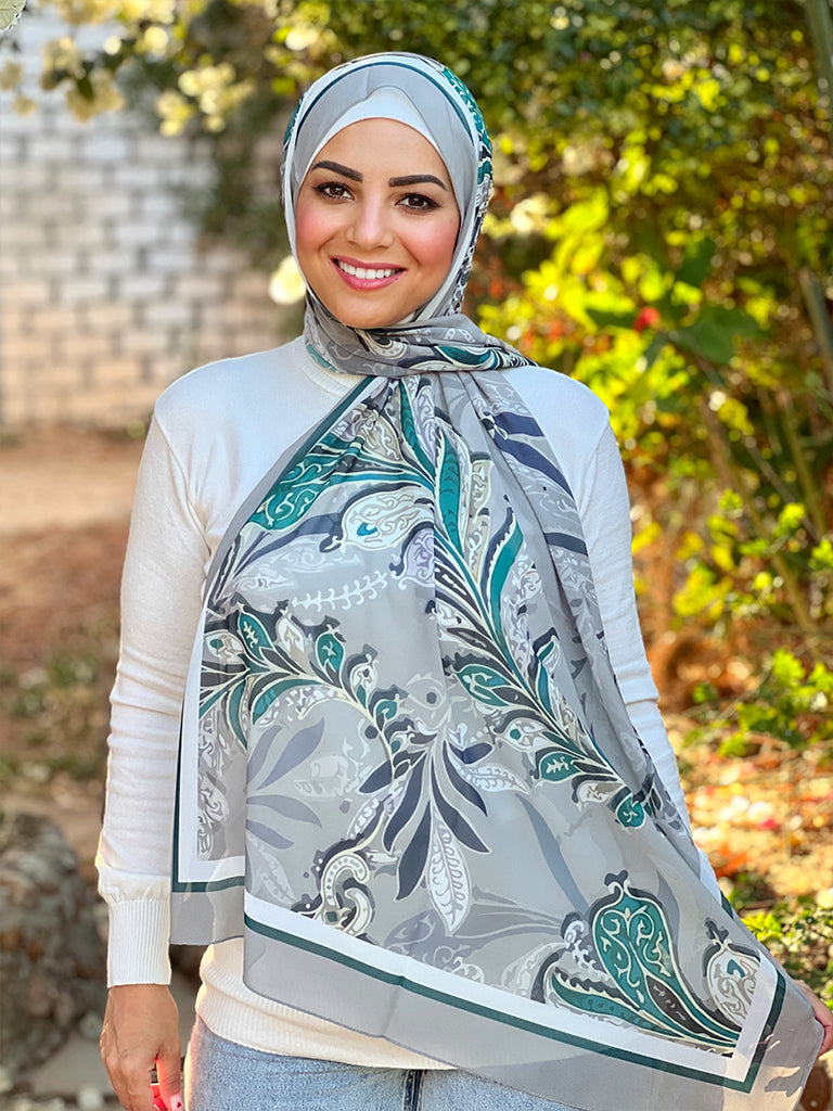 Patterned Chiffon Veil - No. 219