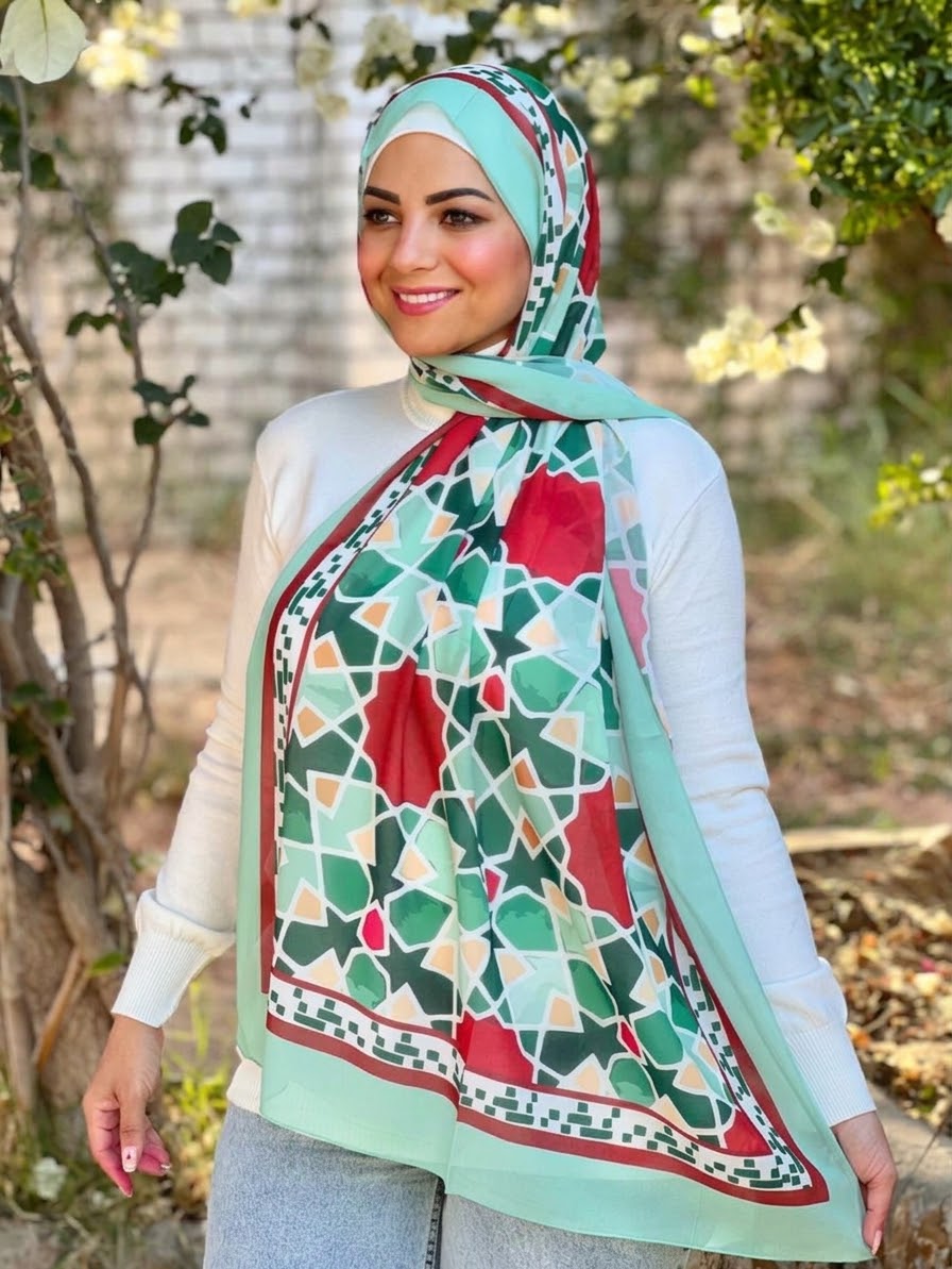 Patterned Chiffon Veil - No. 237