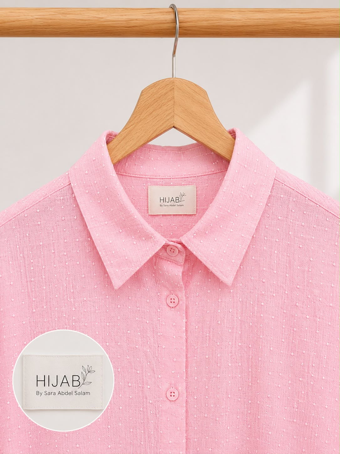 Strass Linen Shirt-pink