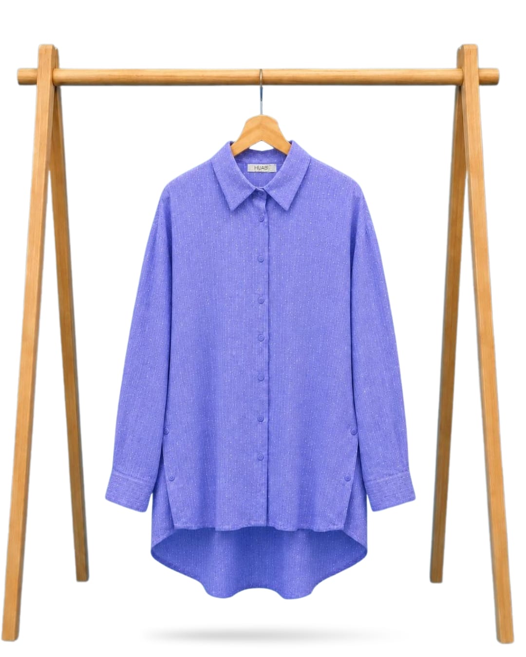 Strass Linen Shirt-navyblue