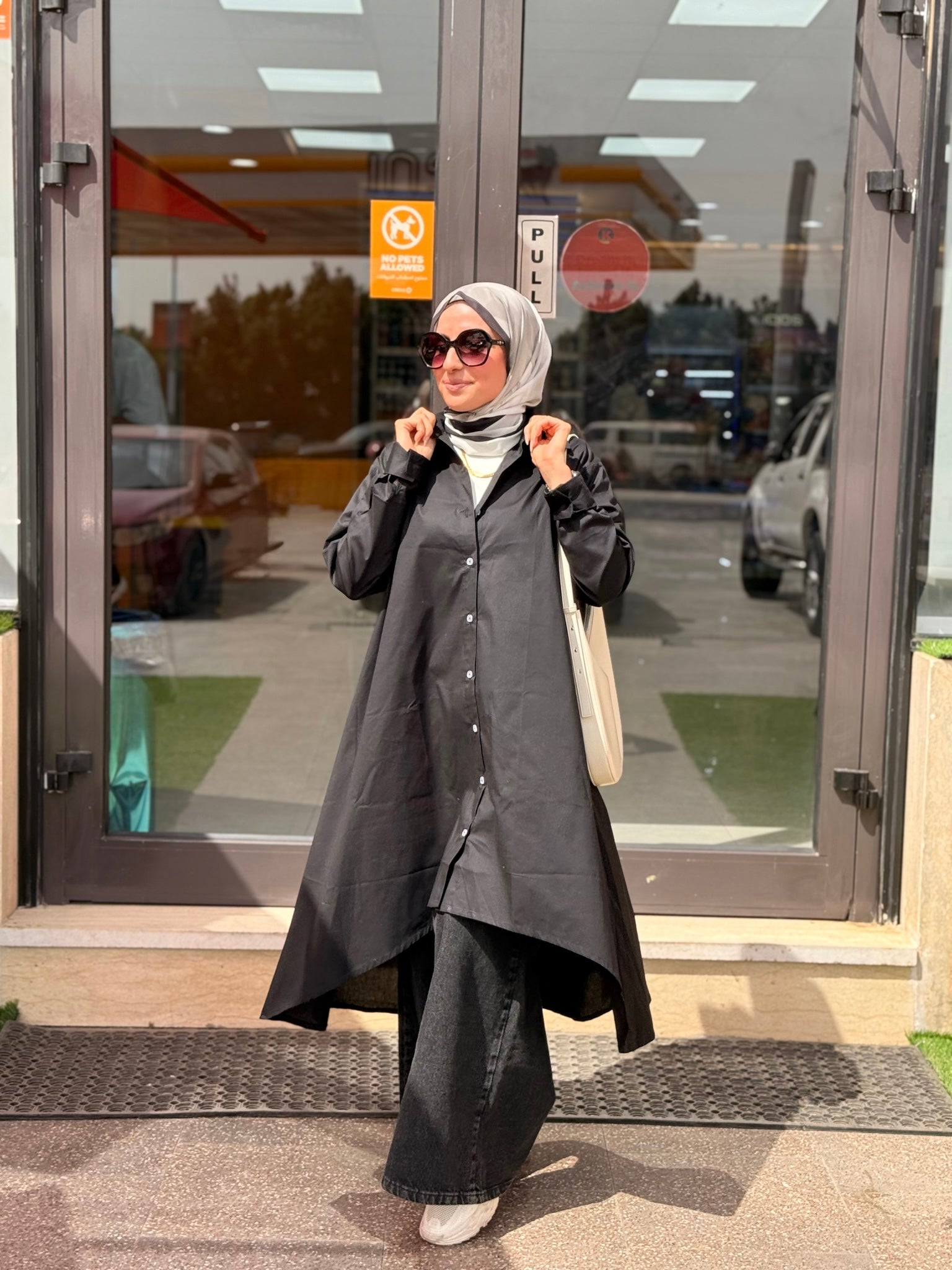 Oversized Cotton Shirt Black