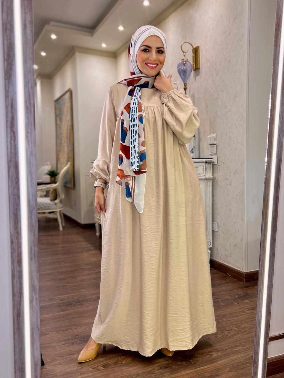 Linen dress - Beige ( LFD03)