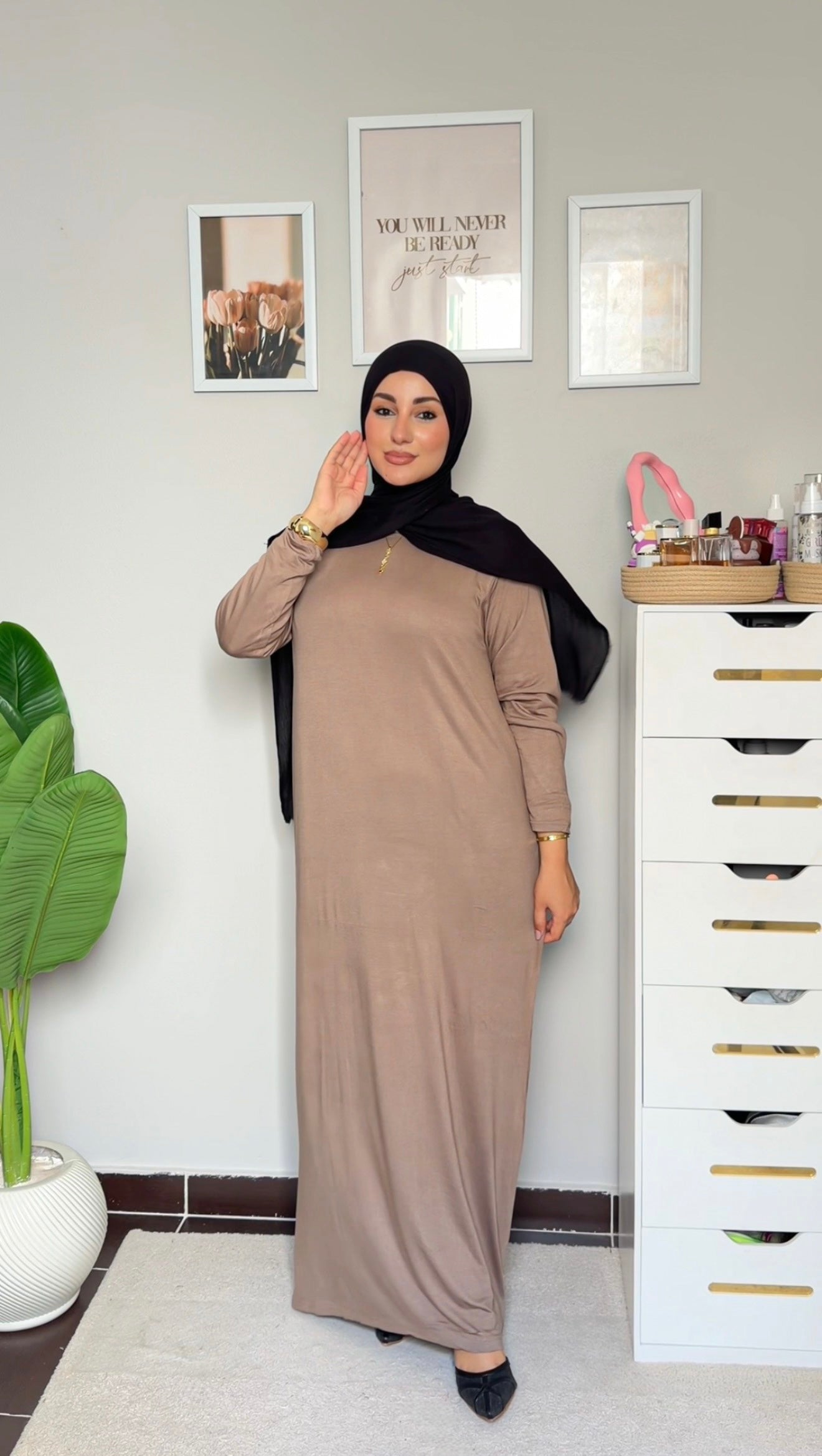 Jersey Basic Dress - Cafe