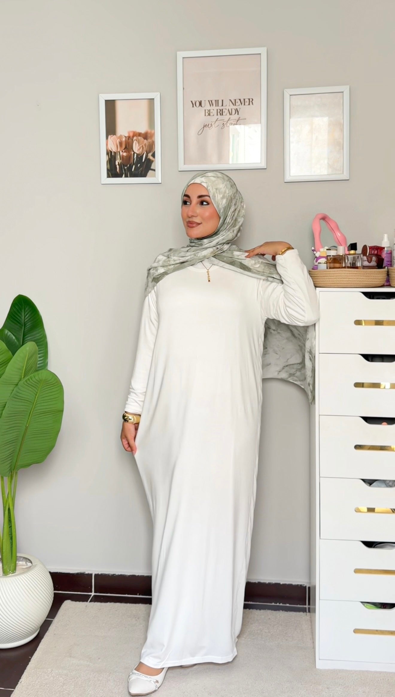 Jersey Basic Dress - Off White