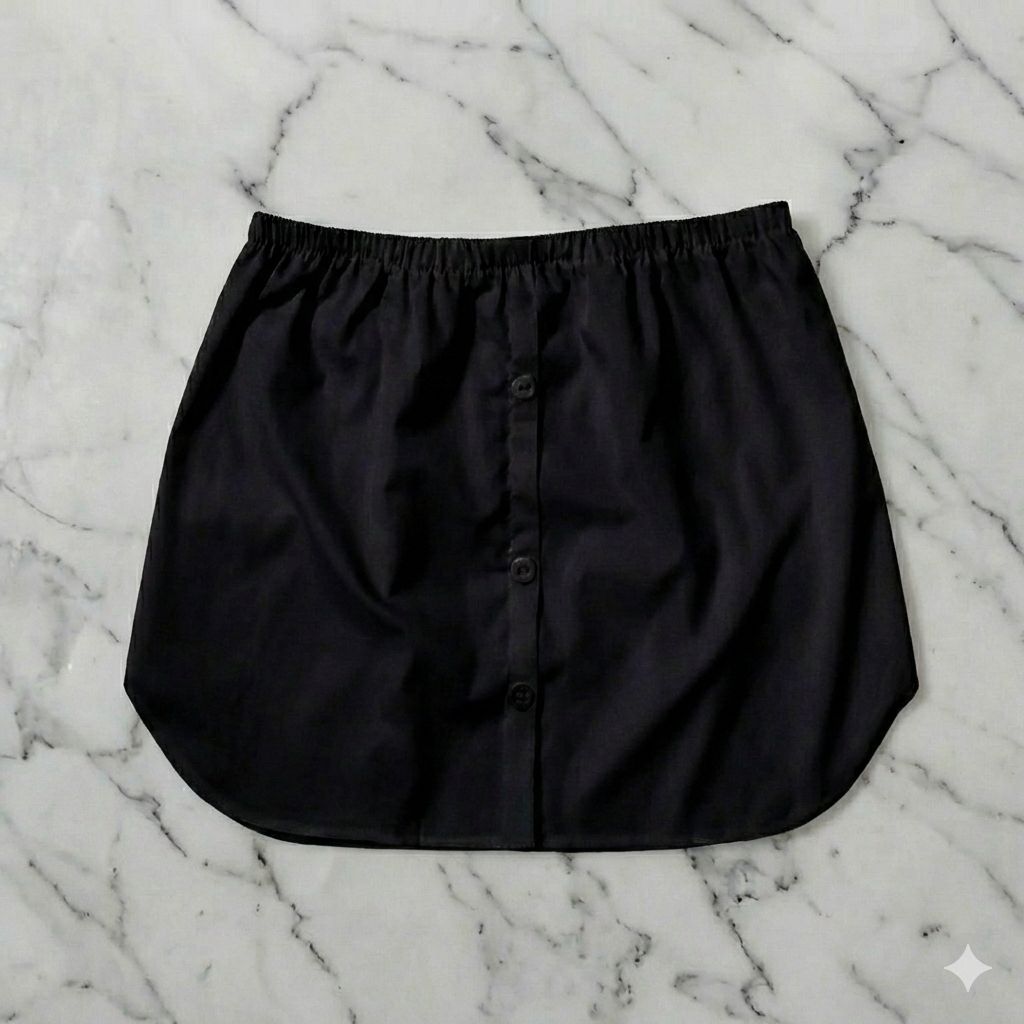 Buttoned chemise skirt
