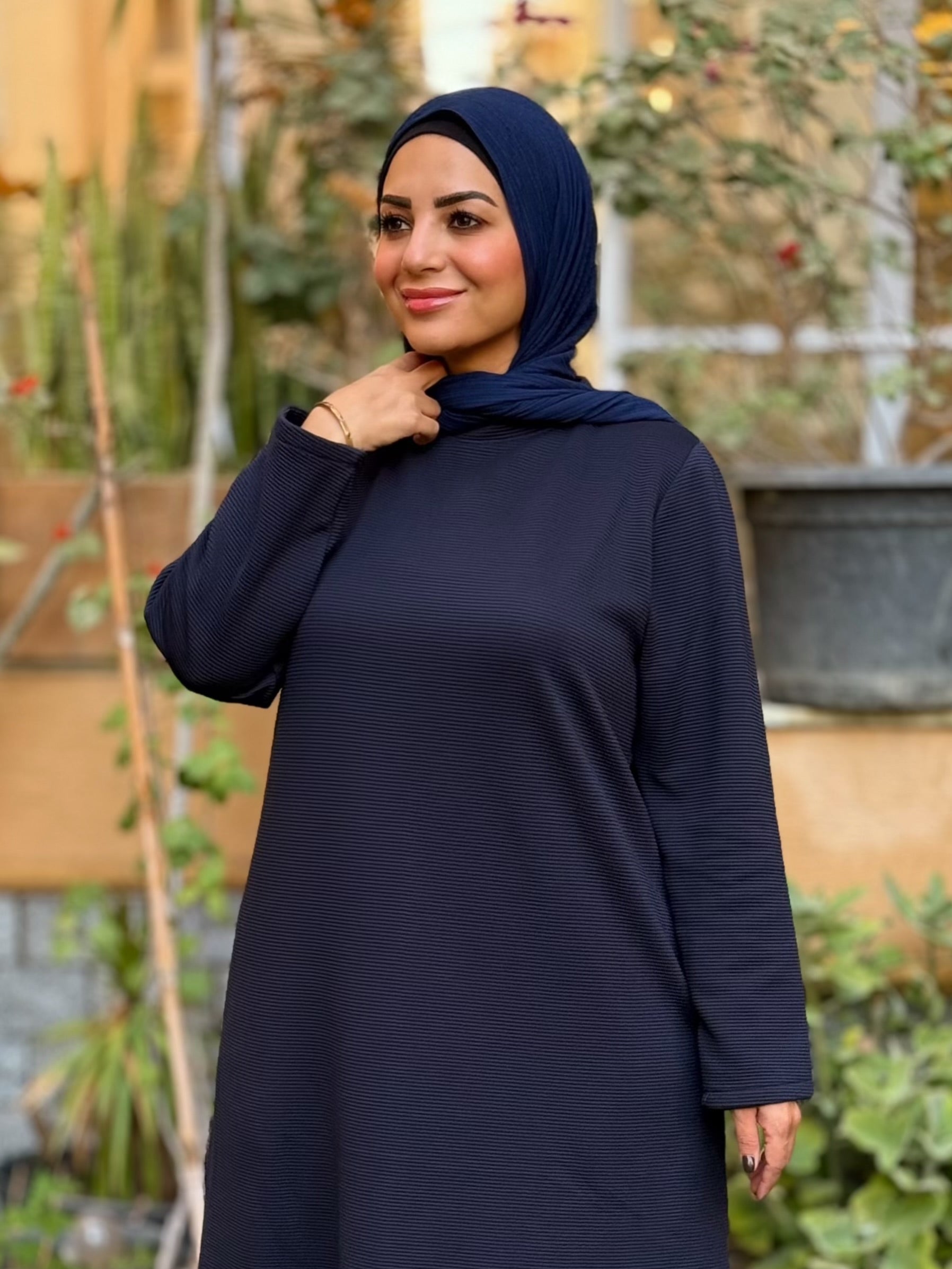 Winter A-line Dress Dark Blue