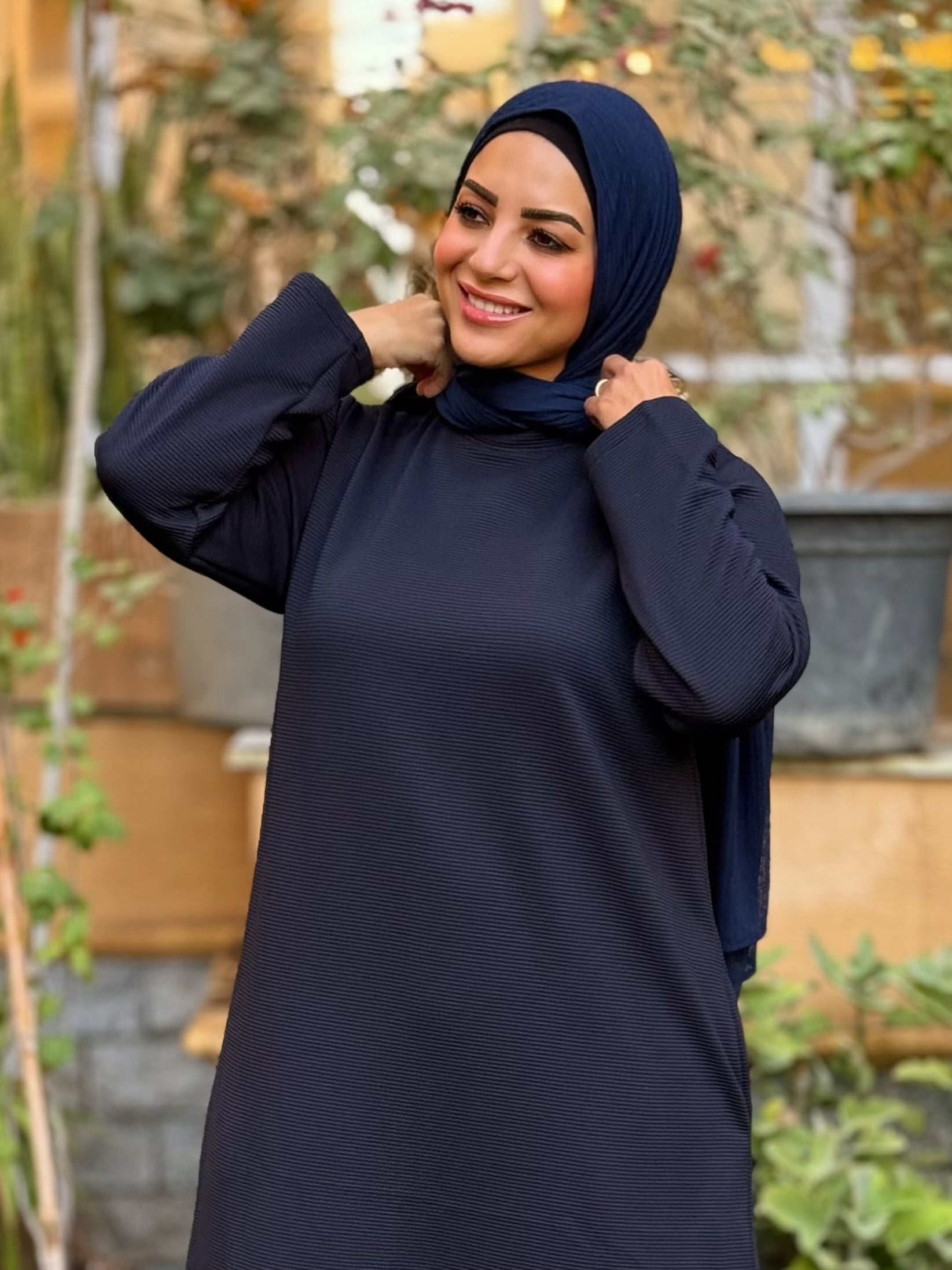 Winter A-line Dress Dark Blue