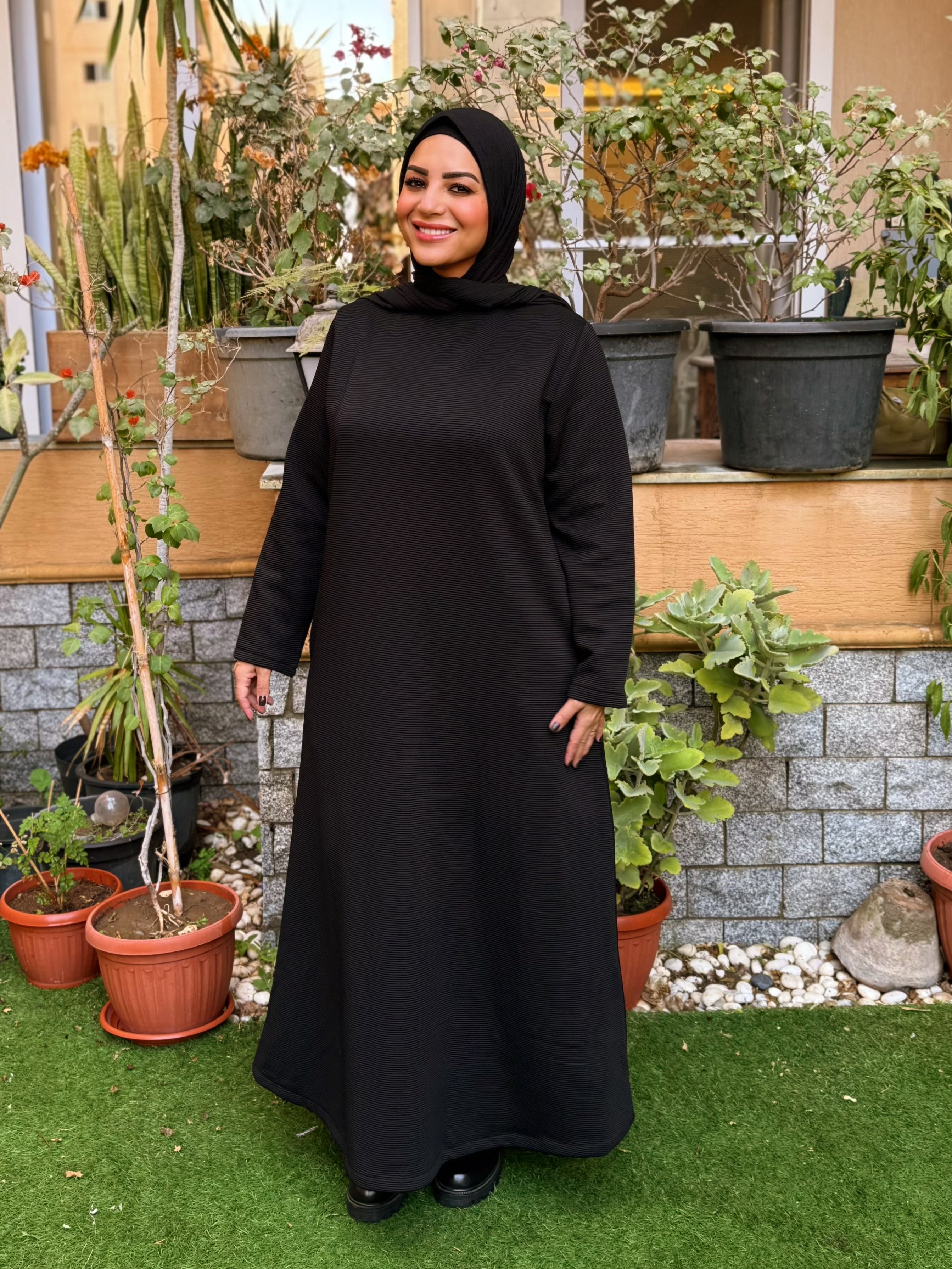 Winter A-line Dress Black