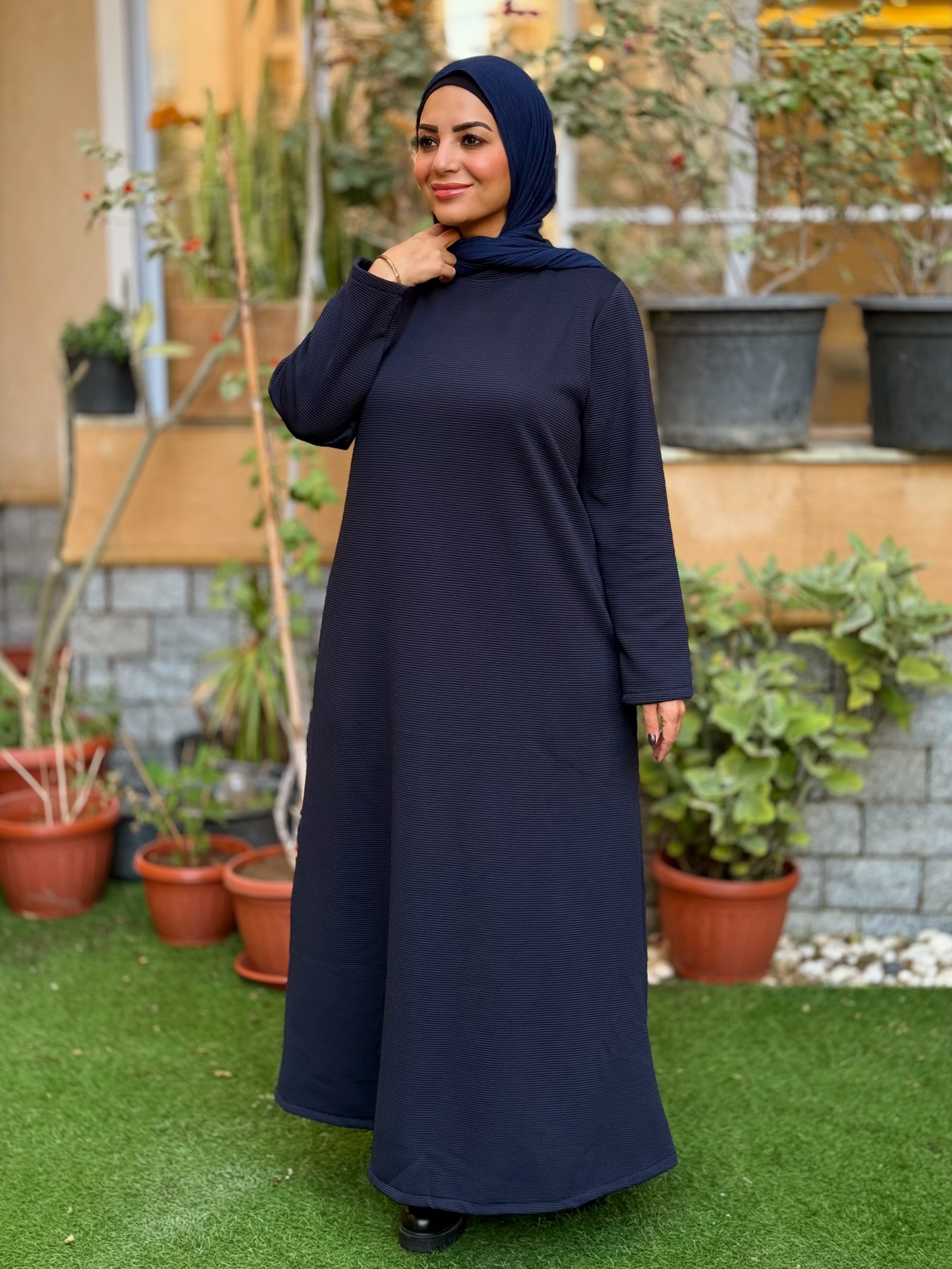 Winter A-line Dress Dark Blue
