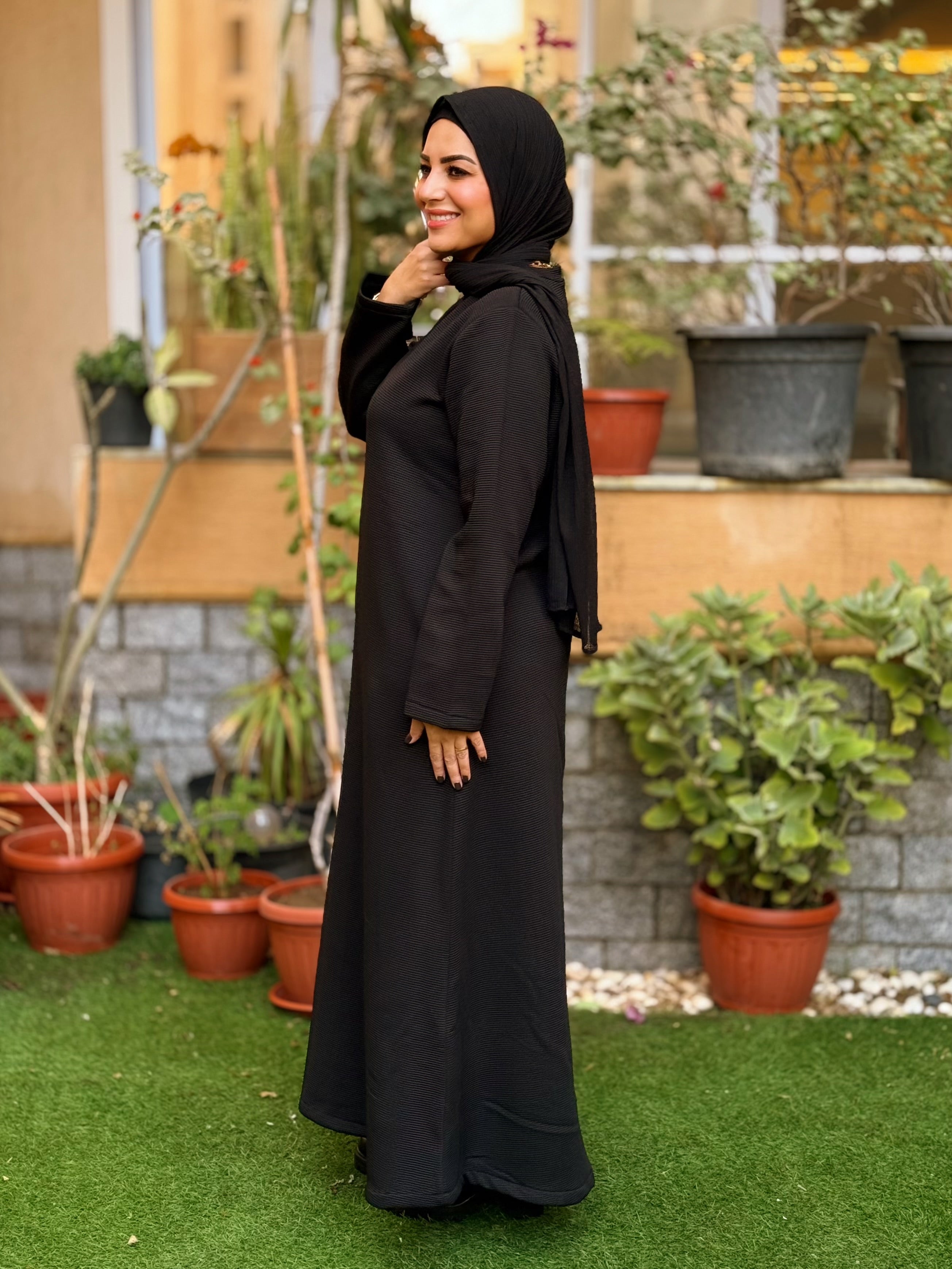 Winter A-line Dress Black