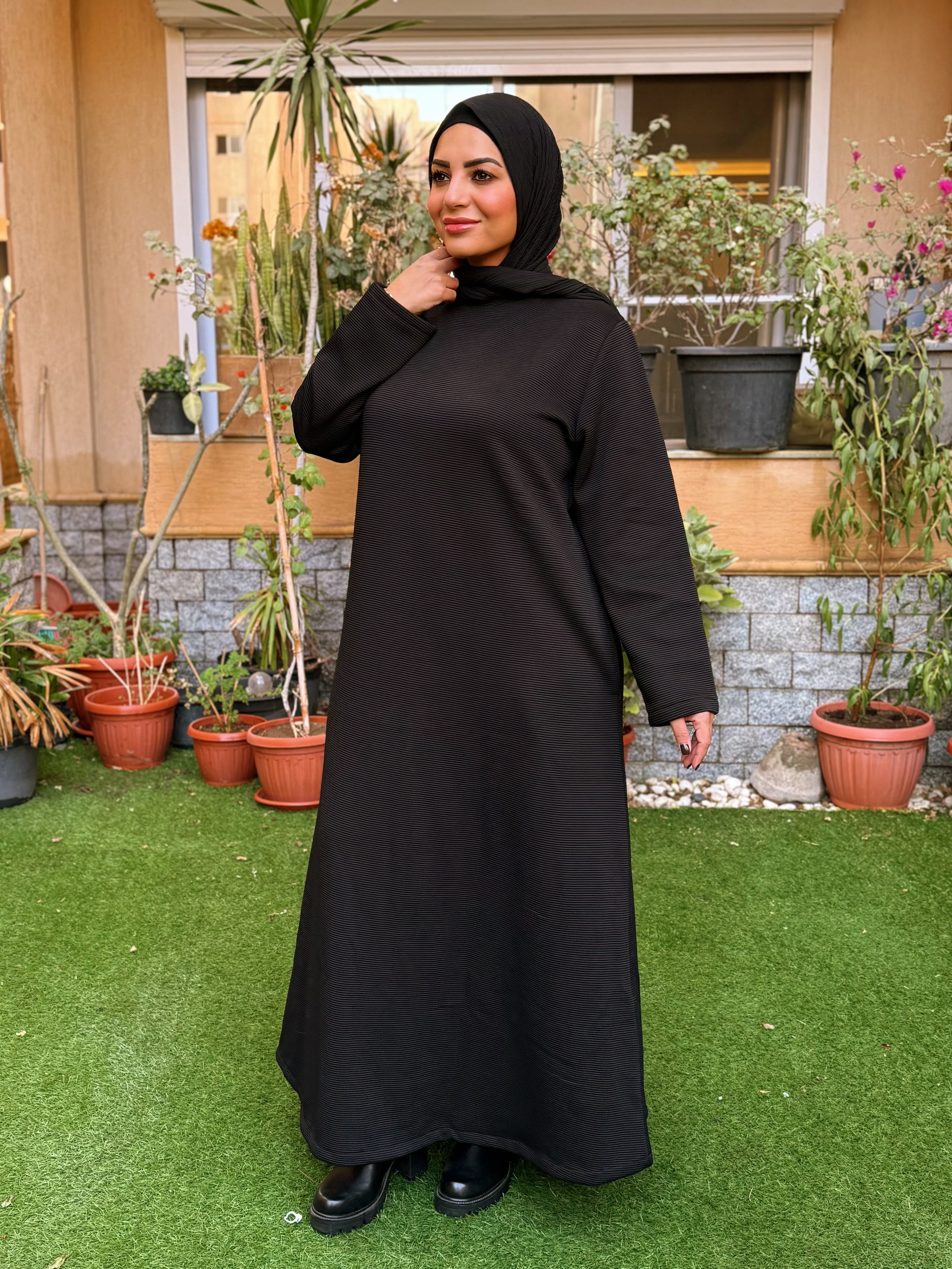 Winter A-line Dress Black