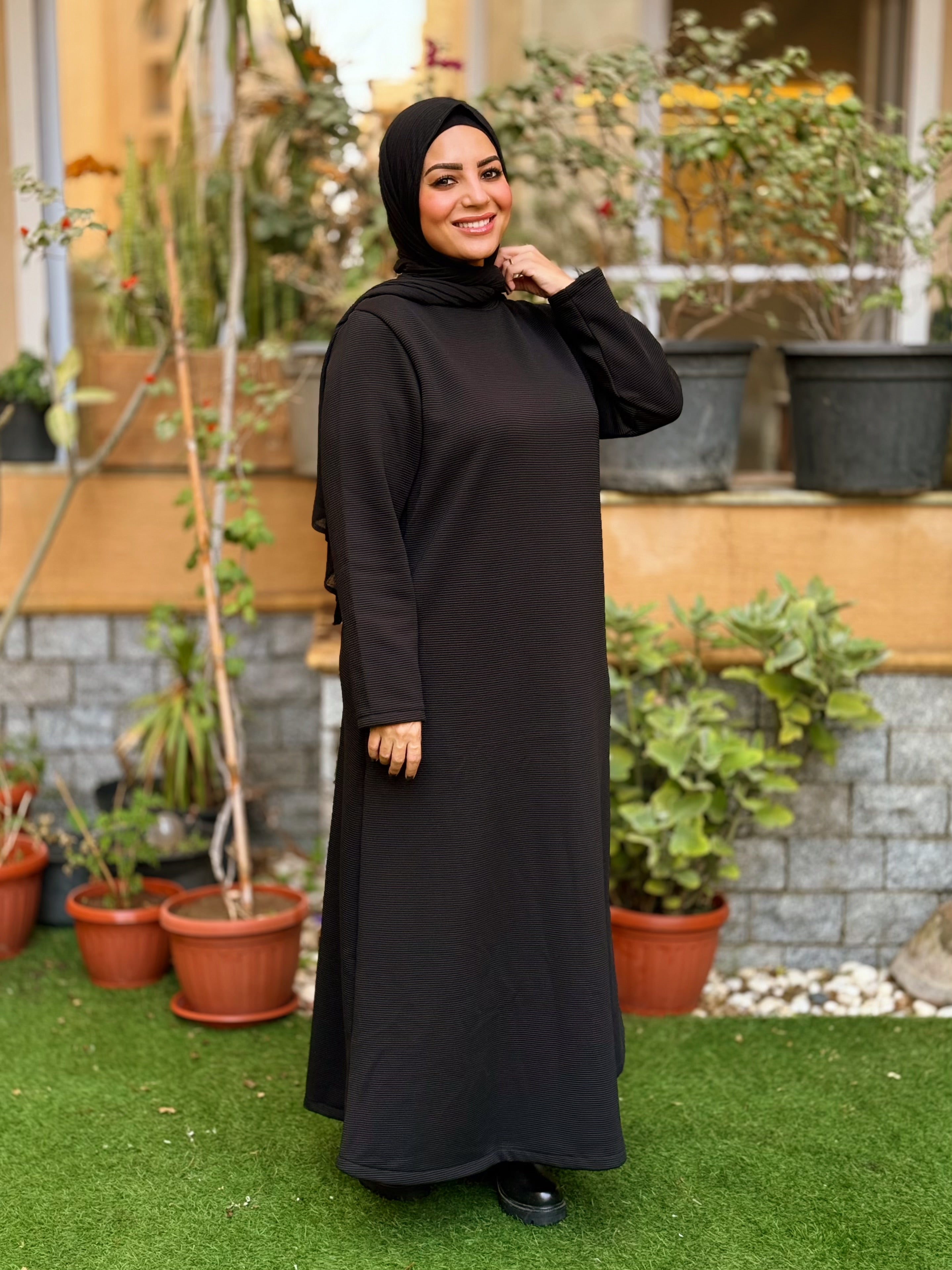 Winter A-line Dress Black