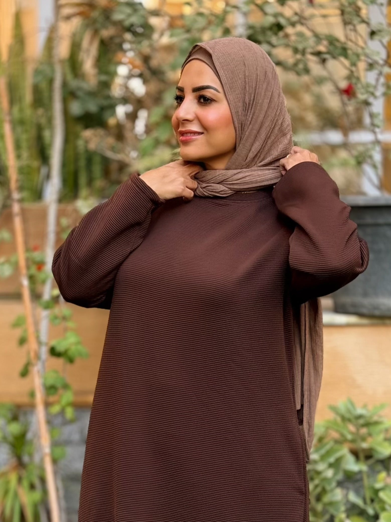 Winter A-line Dress Brown