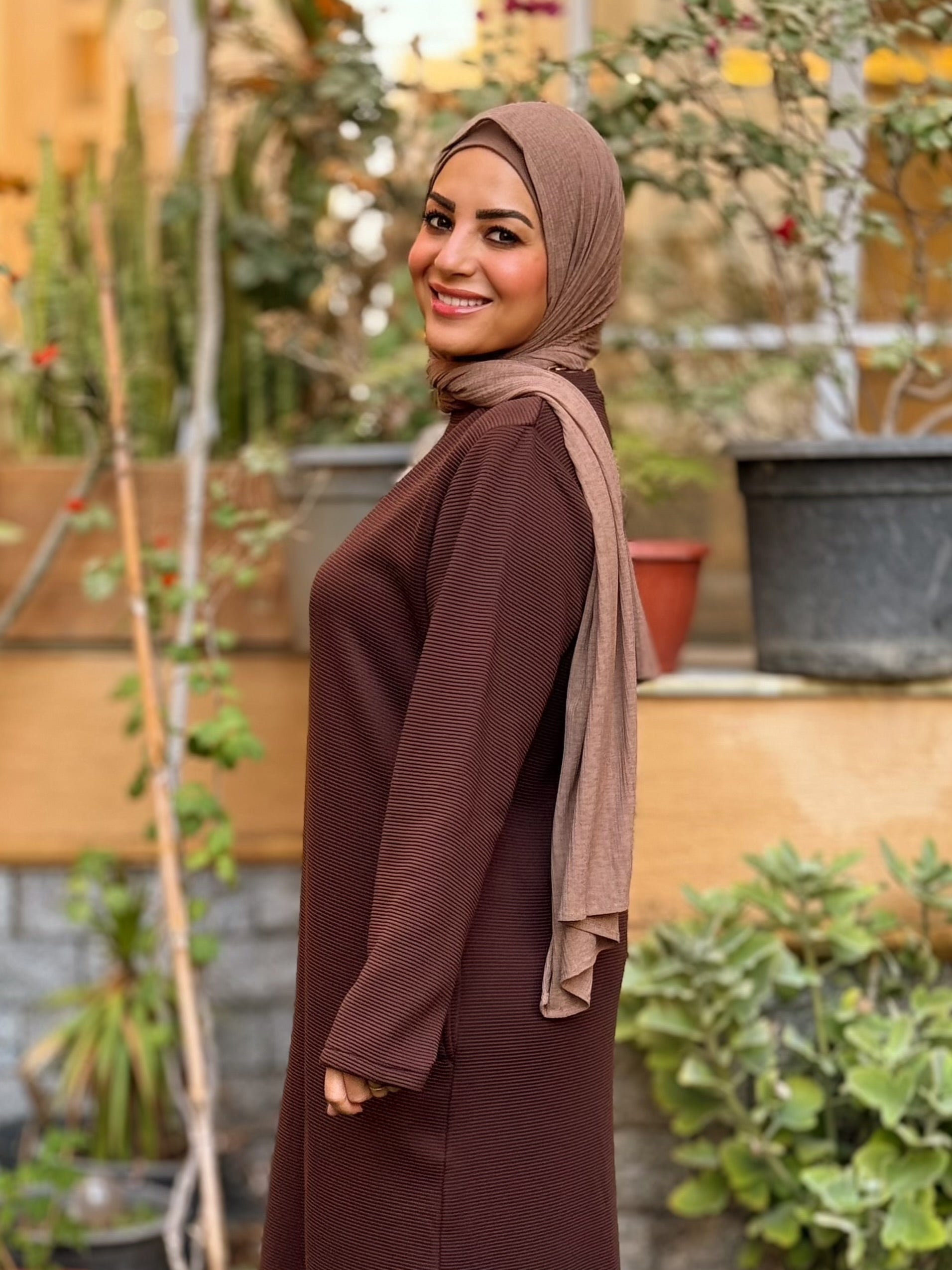 Winter A-line Dress Brown