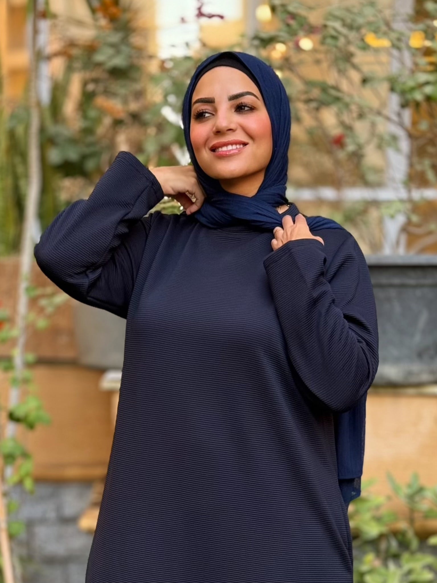 Winter A-line Dress Dark Blue