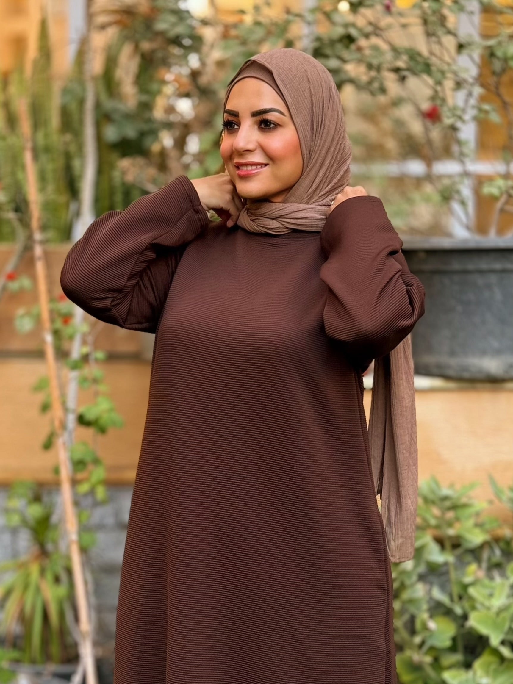 Winter A-line Dress Brown