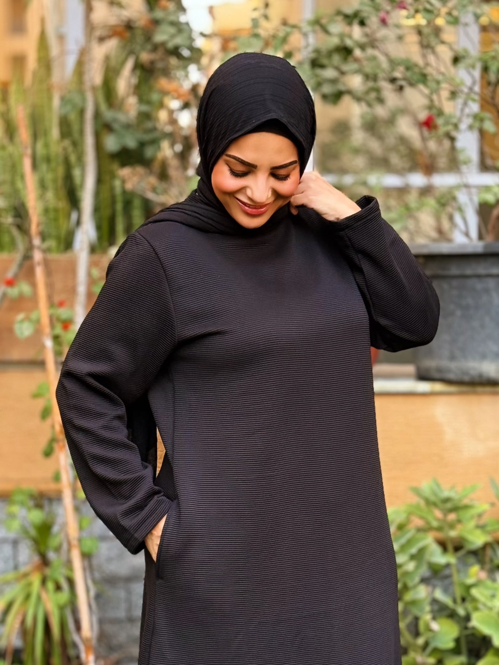 Winter A-line Dress Black