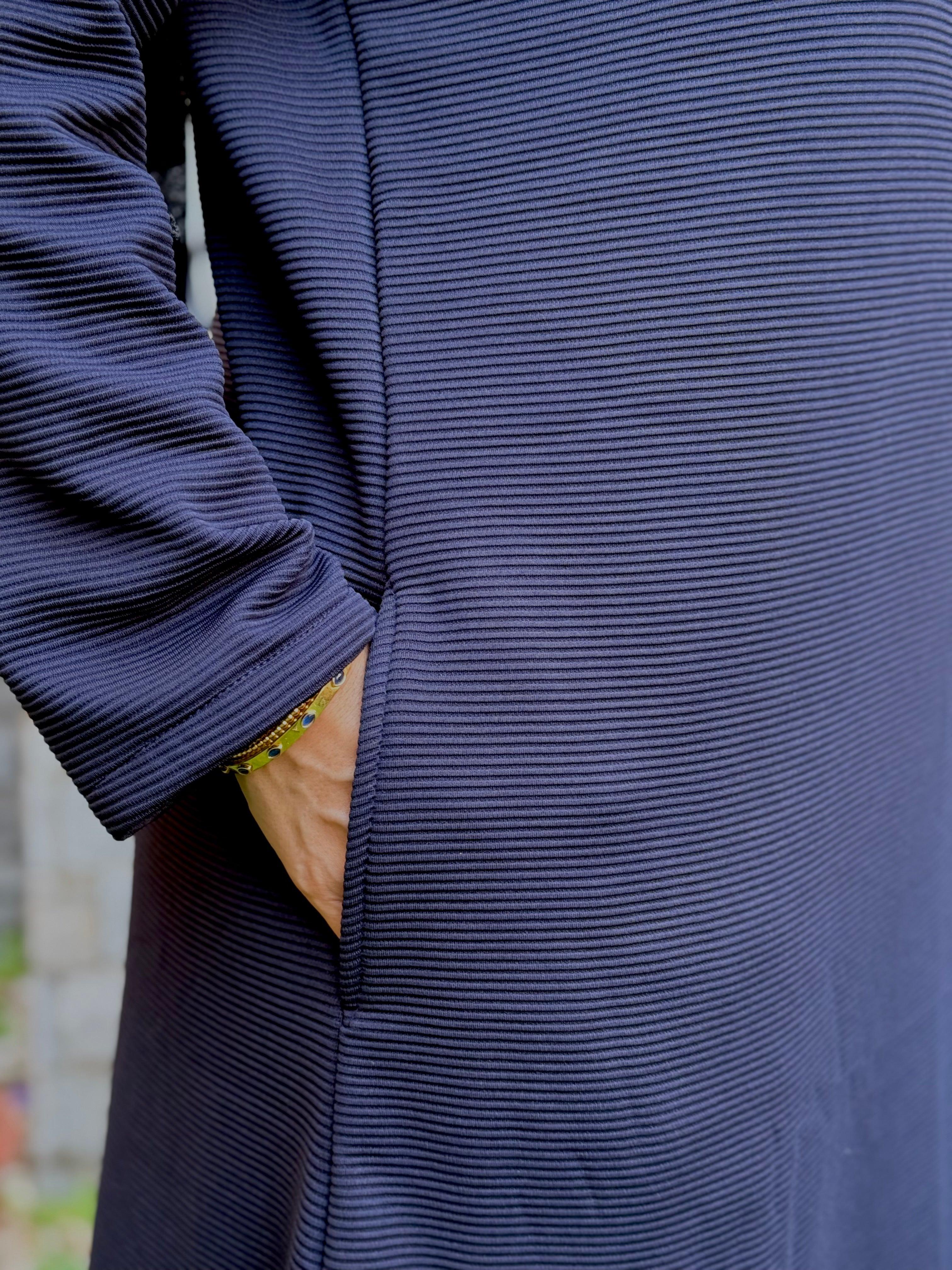 Winter A-line Dress Dark Blue