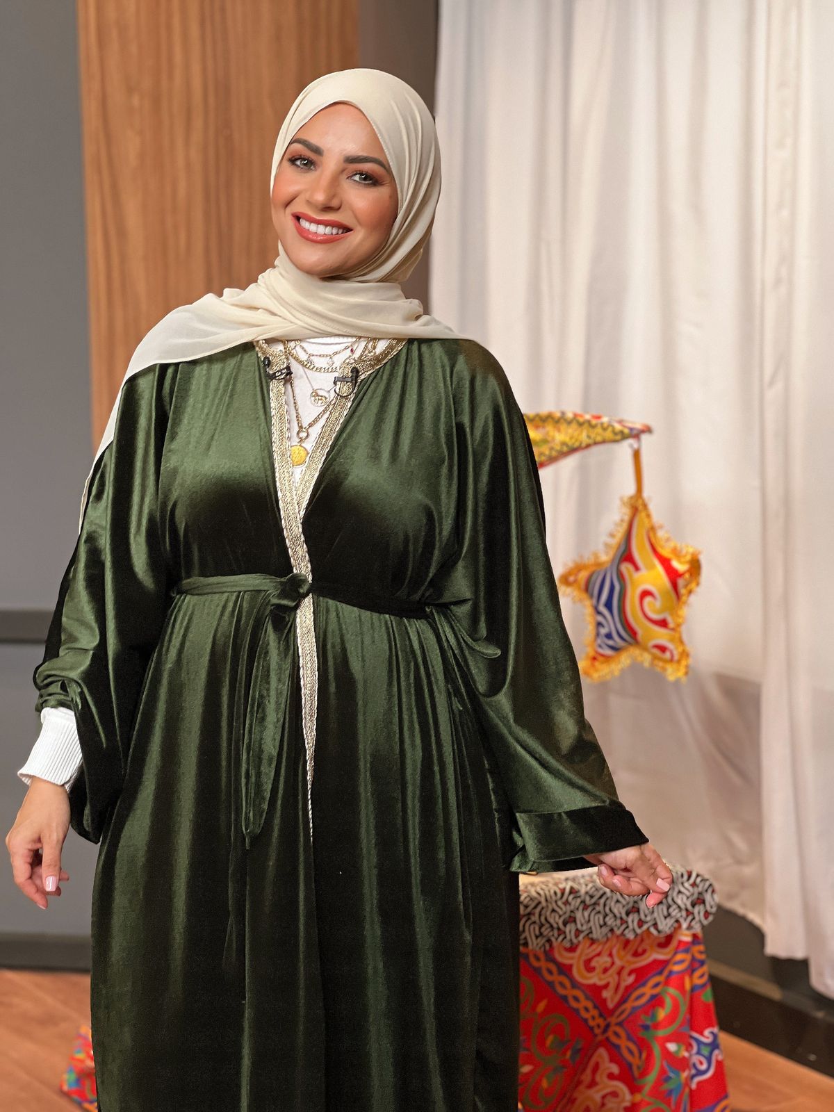 Velvet Abaya - Olive