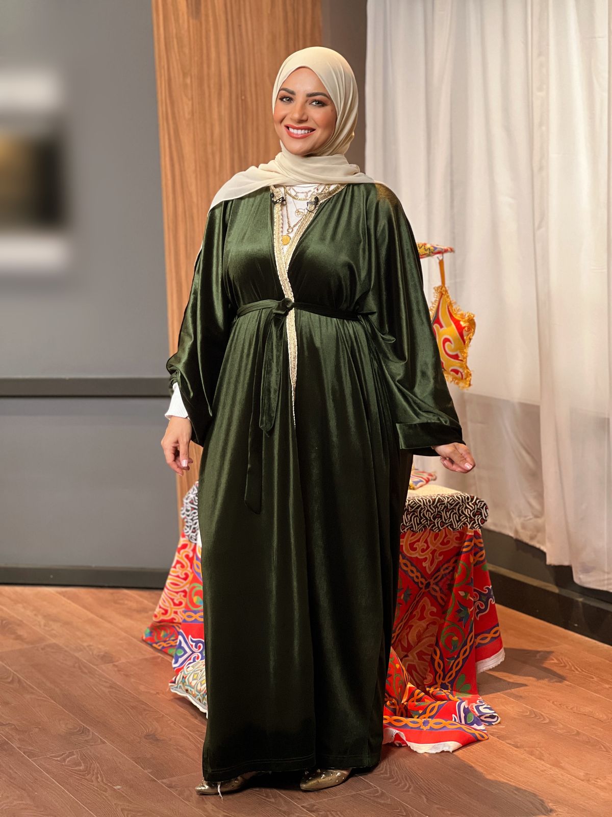 Velvet Abaya - Olive