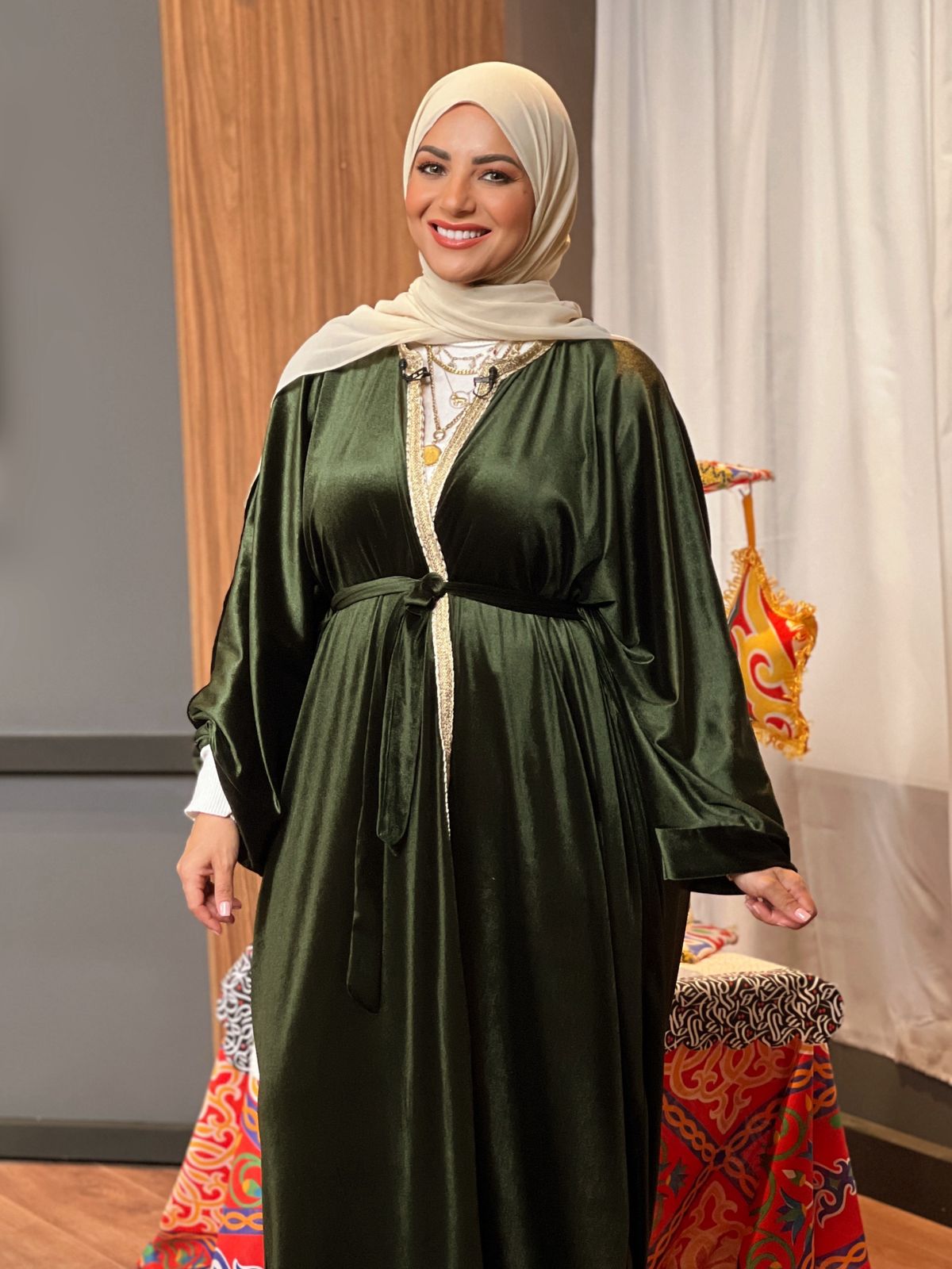 Velvet Abaya - Olive