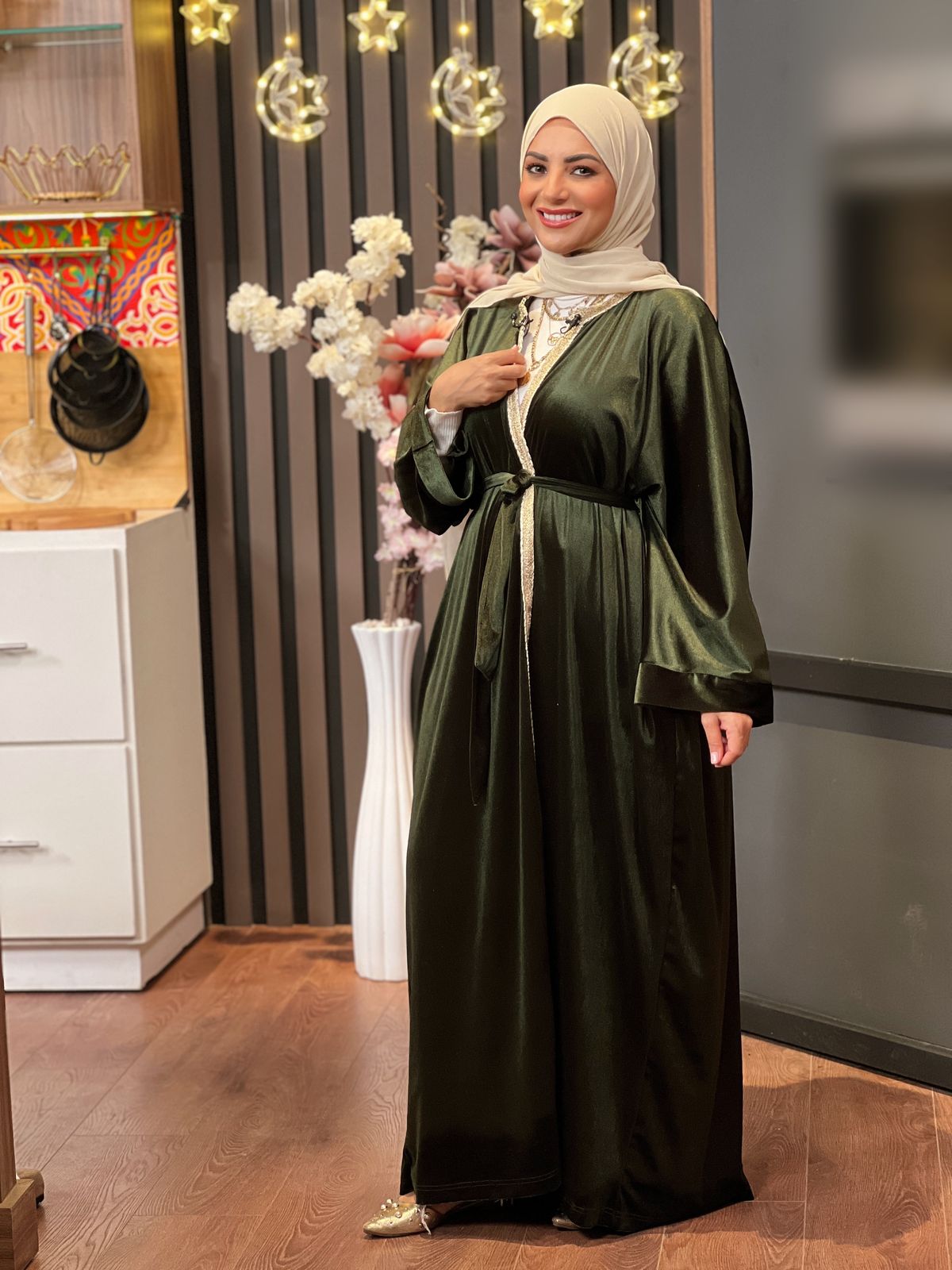 Velvet Abaya - Olive