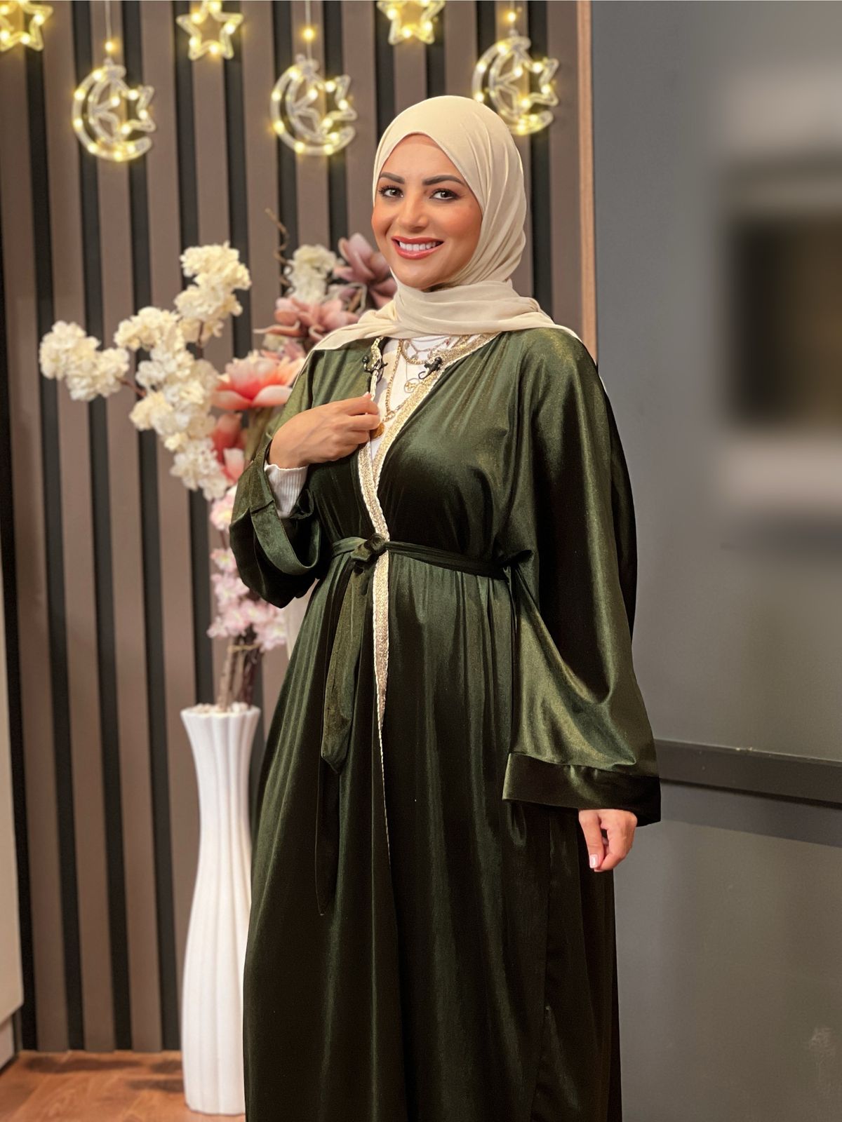Velvet Abaya - Olive