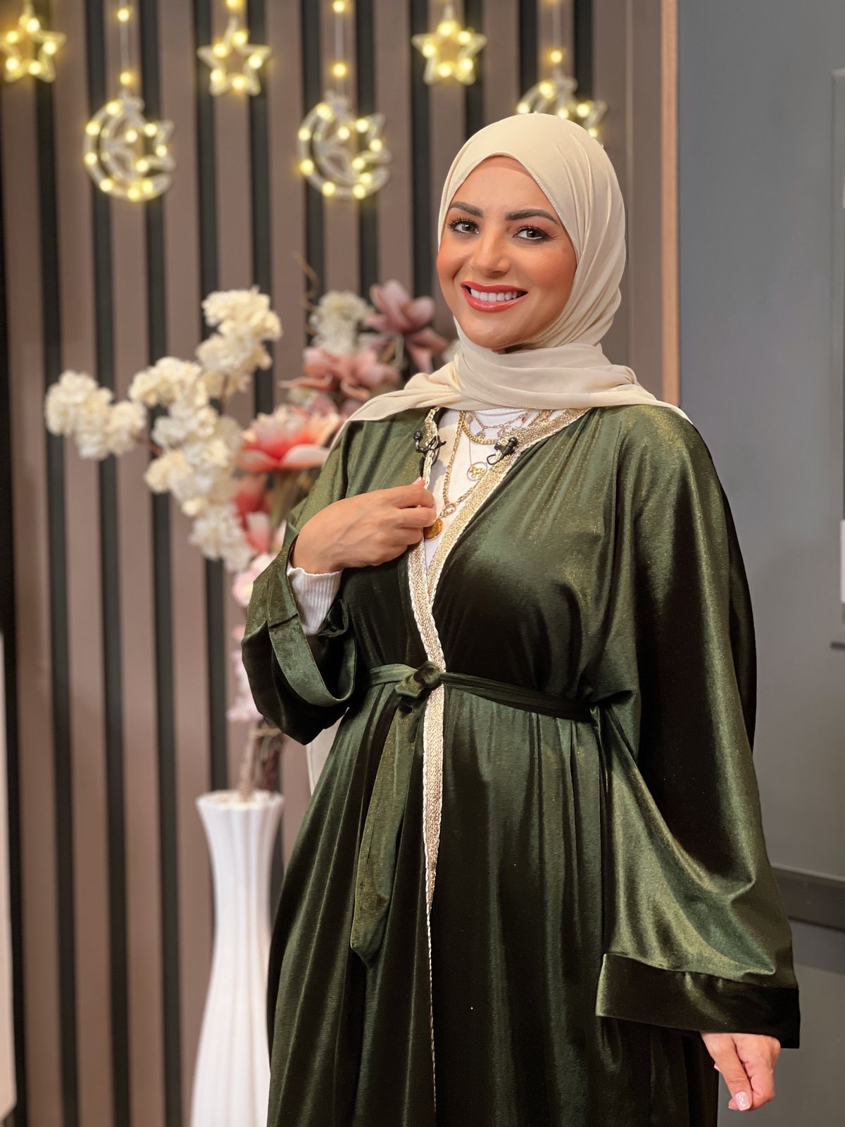 Velvet Abaya - Olive