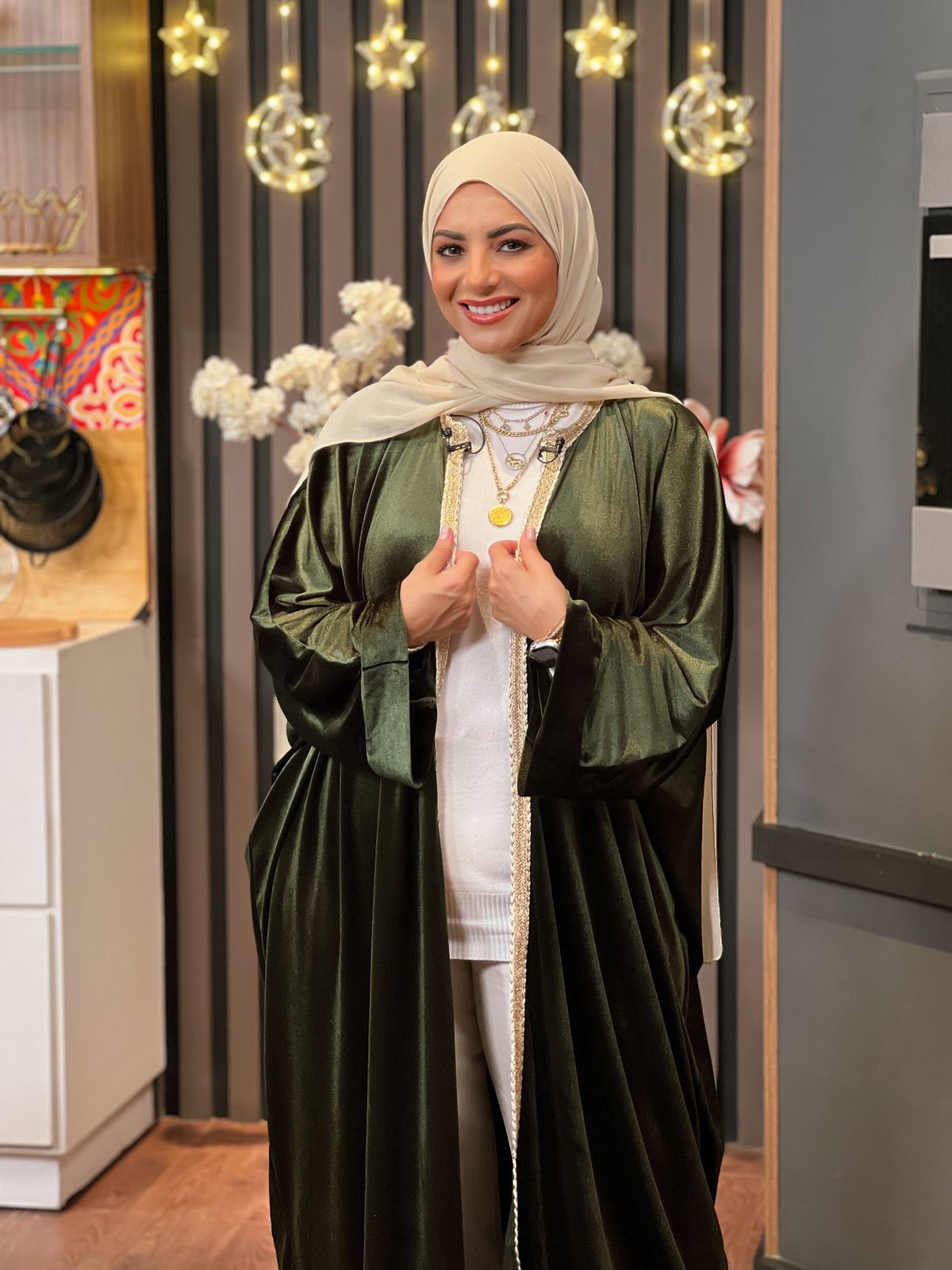 Velvet Abaya - Olive