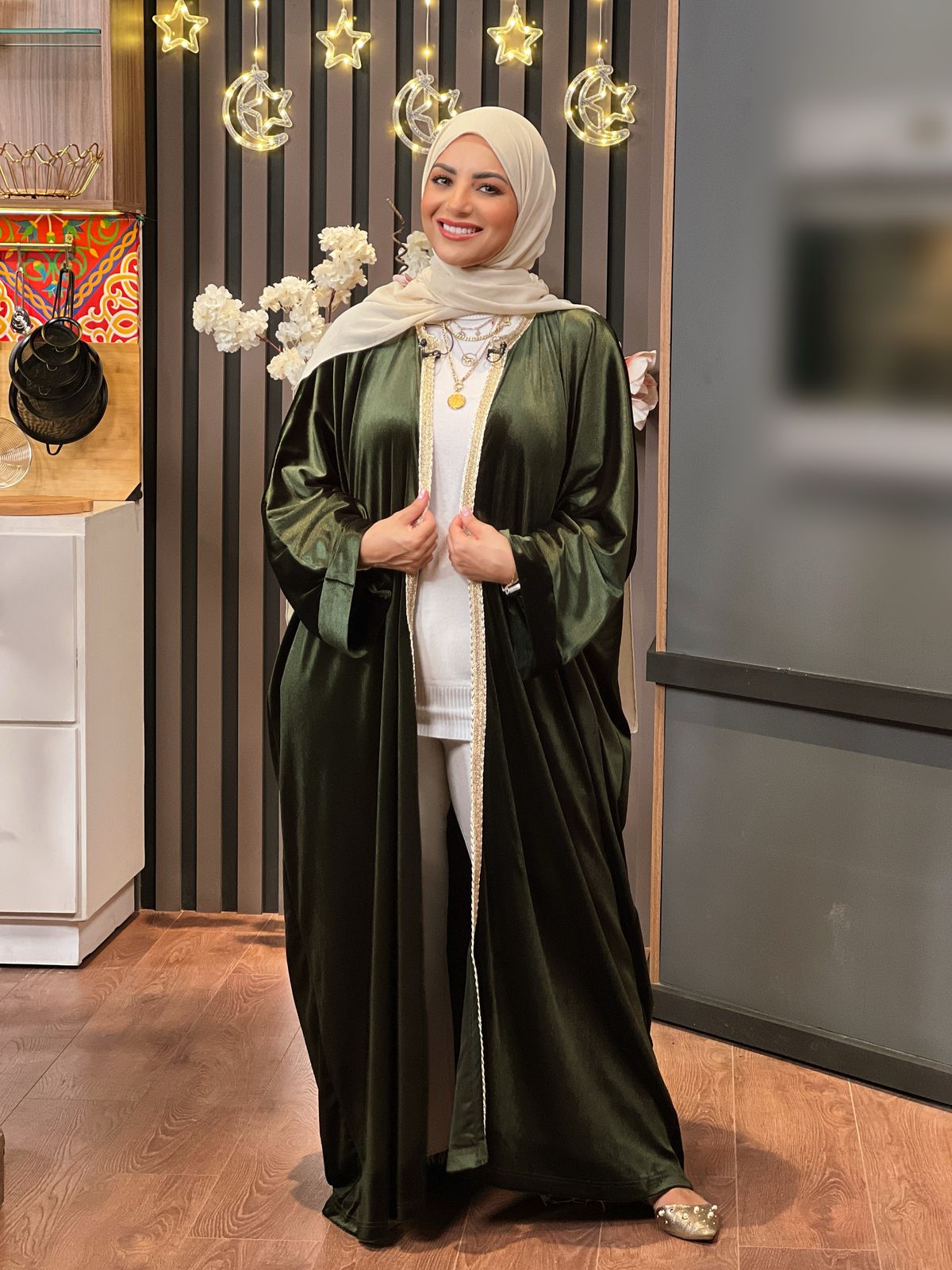 Velvet Abaya - Olive