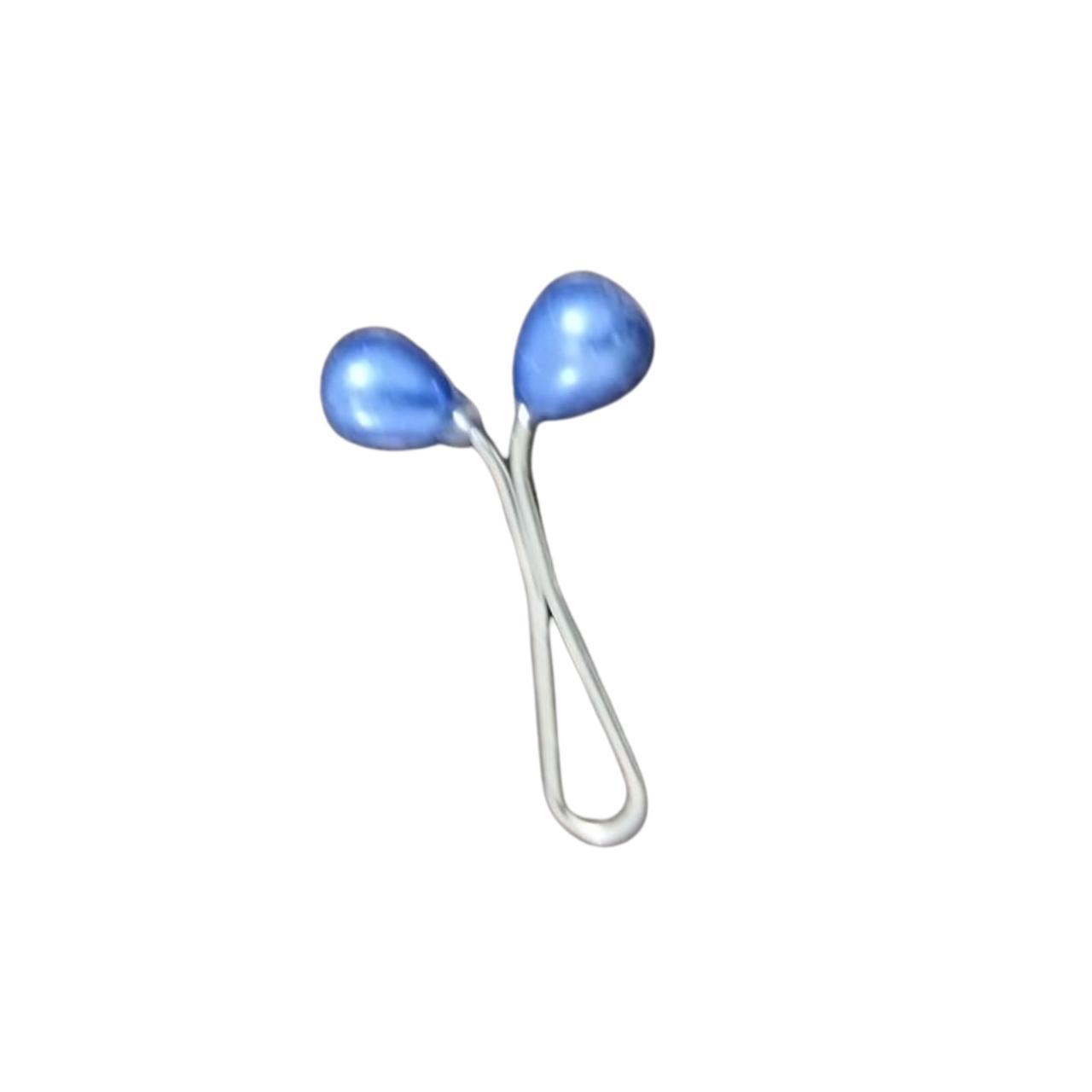 Pear Shaped Pin blue