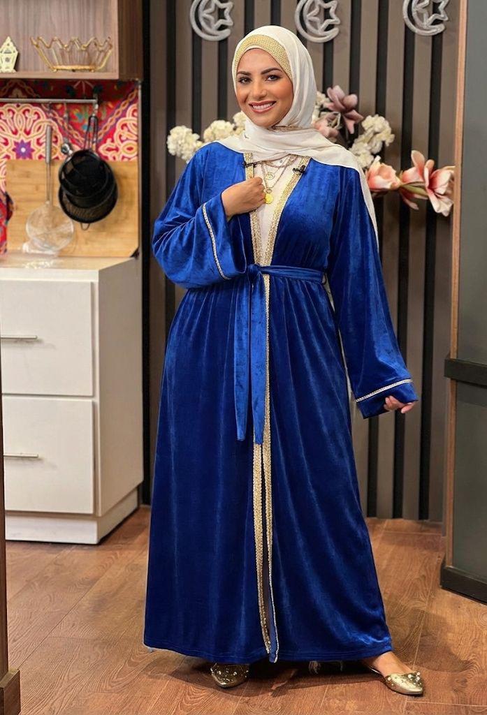 Velvet Abaya - Blue