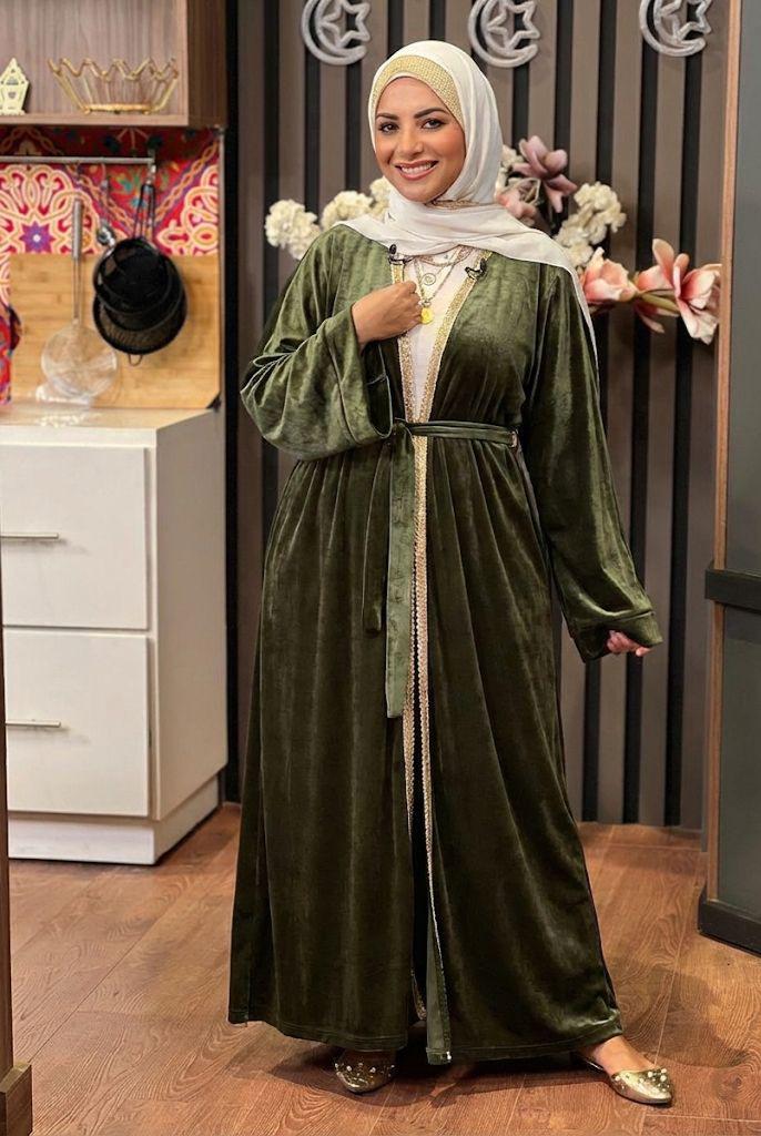 Velvet Abaya - Olive