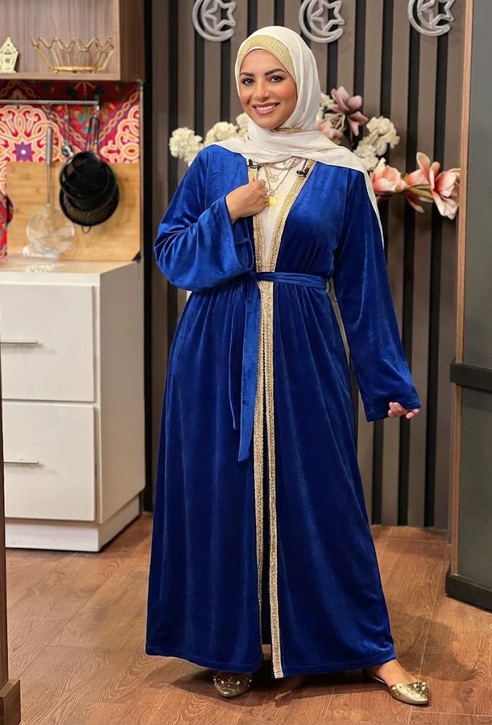 Velvet Abaya - Blue