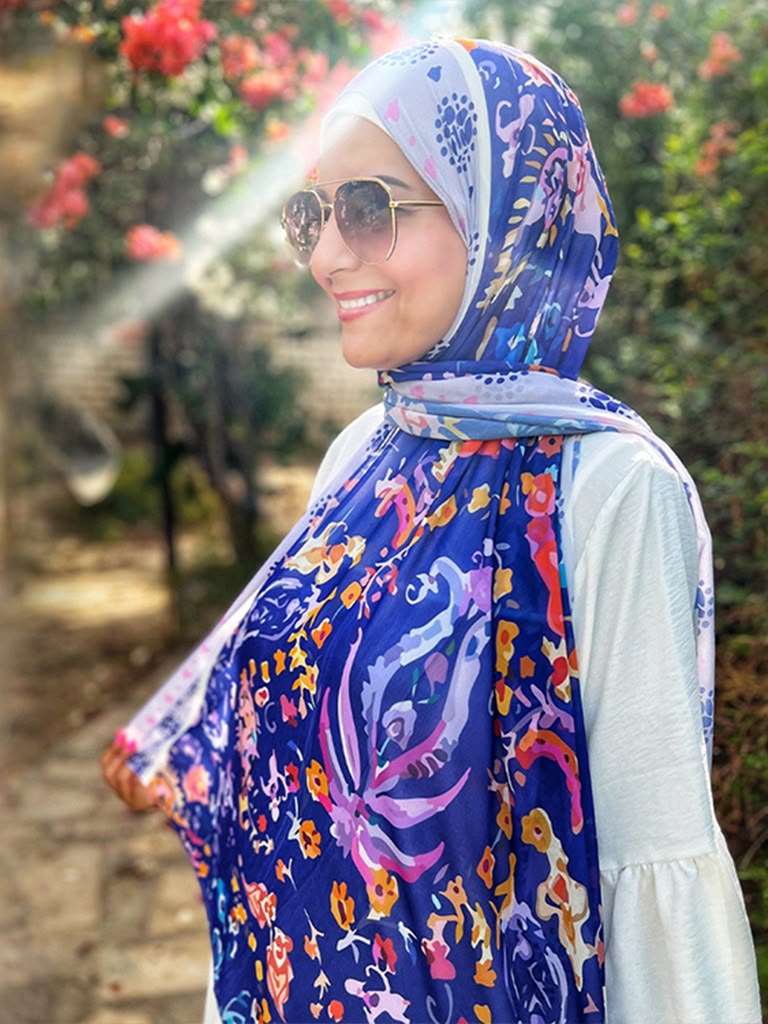 Patterned Chiffon Veil -(Out-68)
