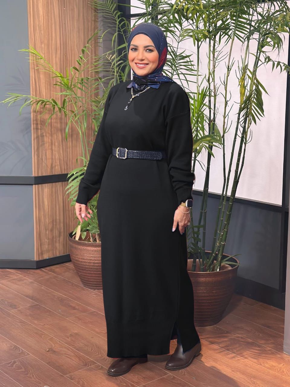 Knitted Oversized Dress - Black