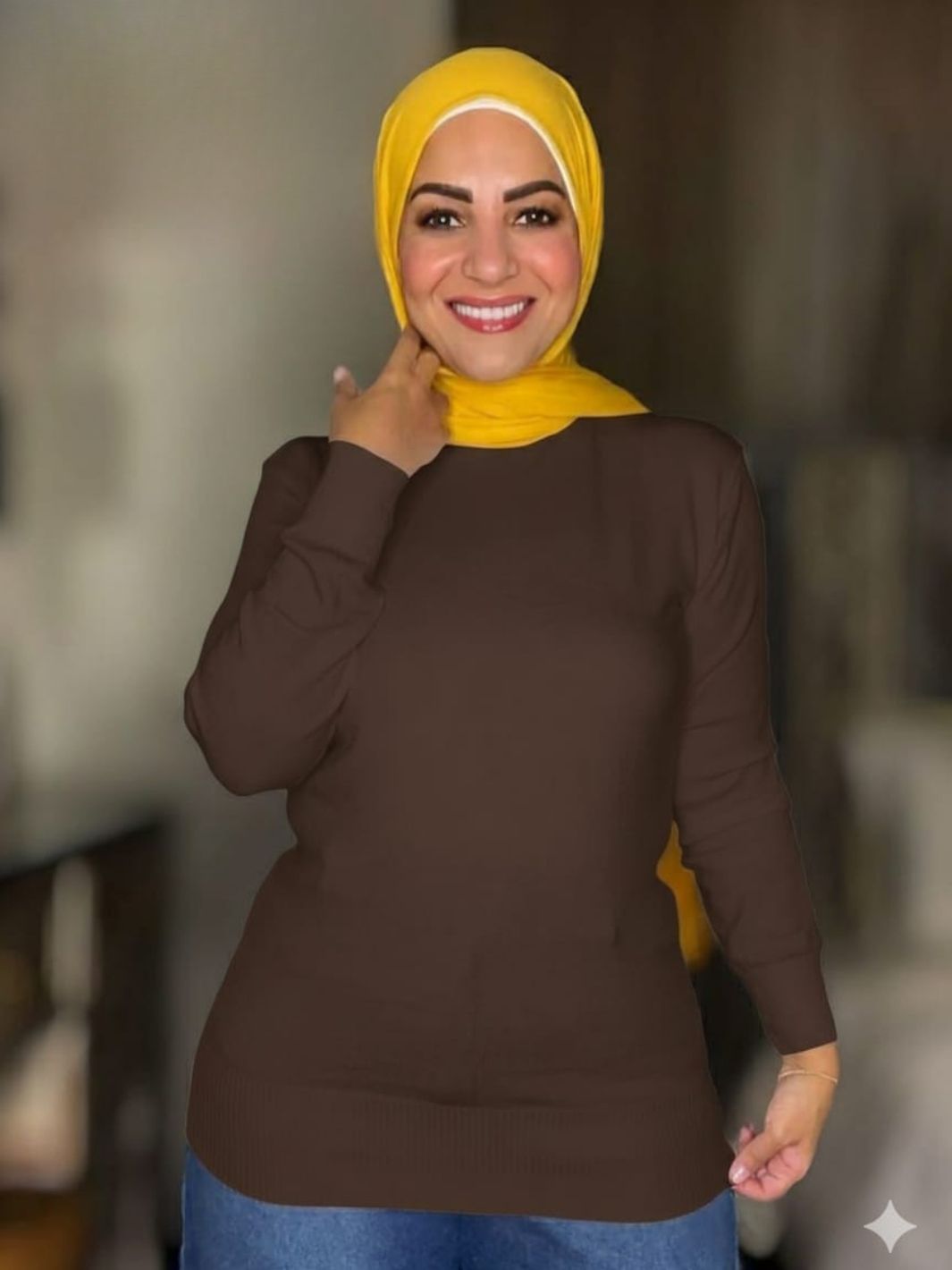 Knitted High-cool Pullover Brown