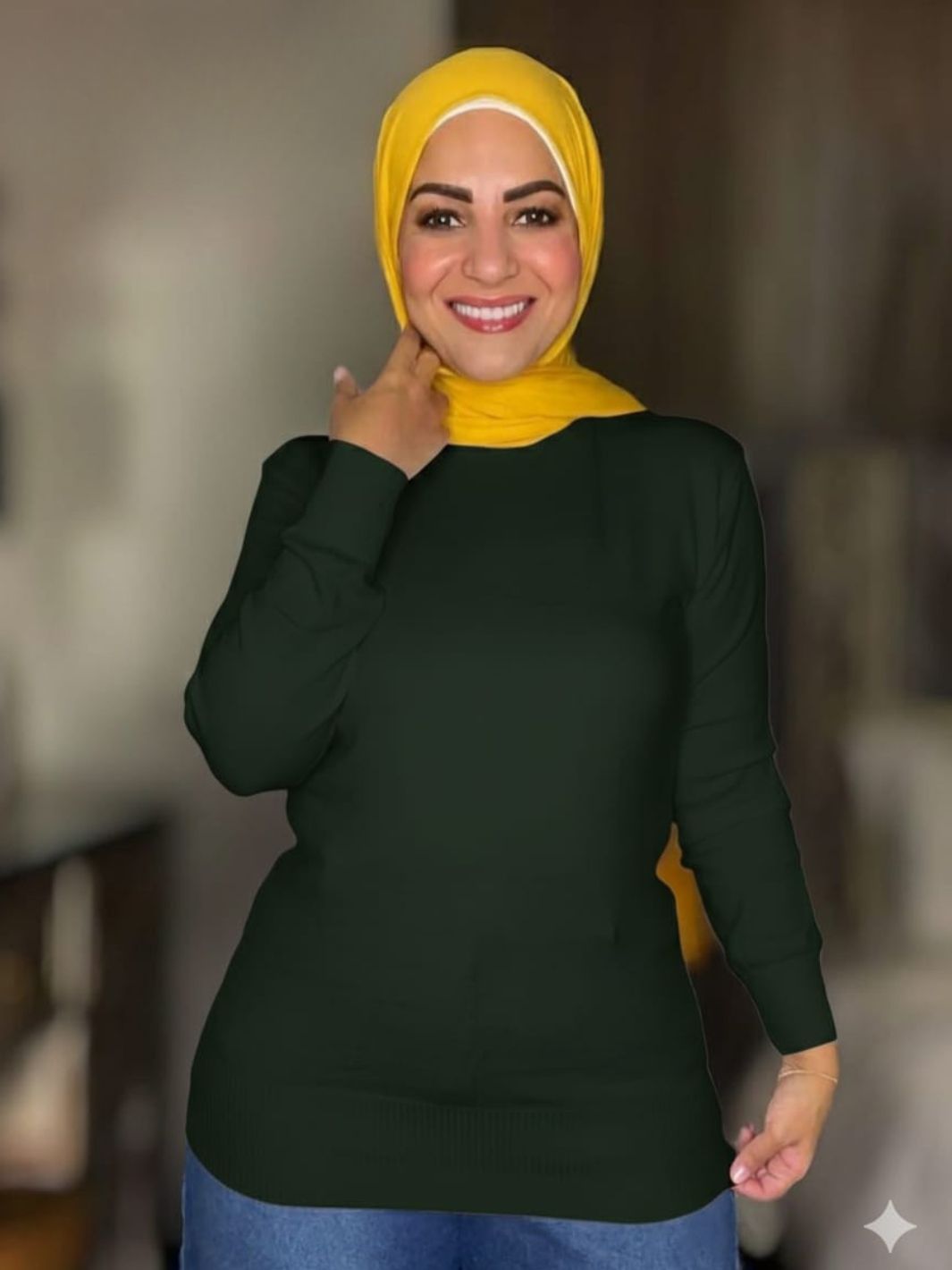 Knitted High-cool Pullover Dark Olive