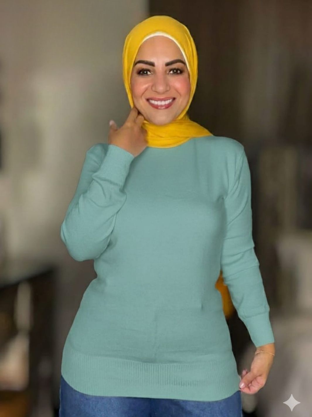 Knitted High-cool Pullover Turquoise