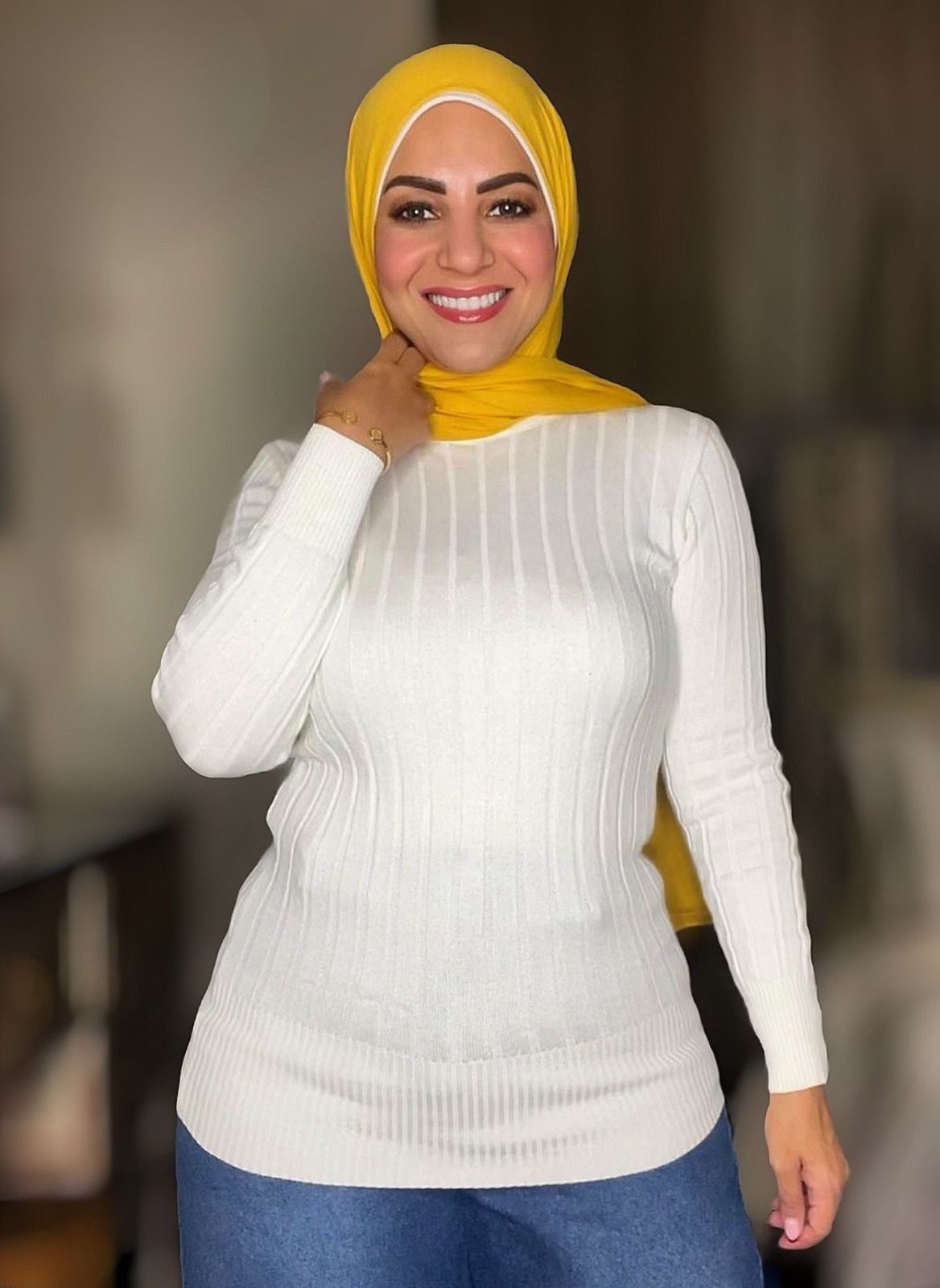 Striped High-cool Pullover Off-white