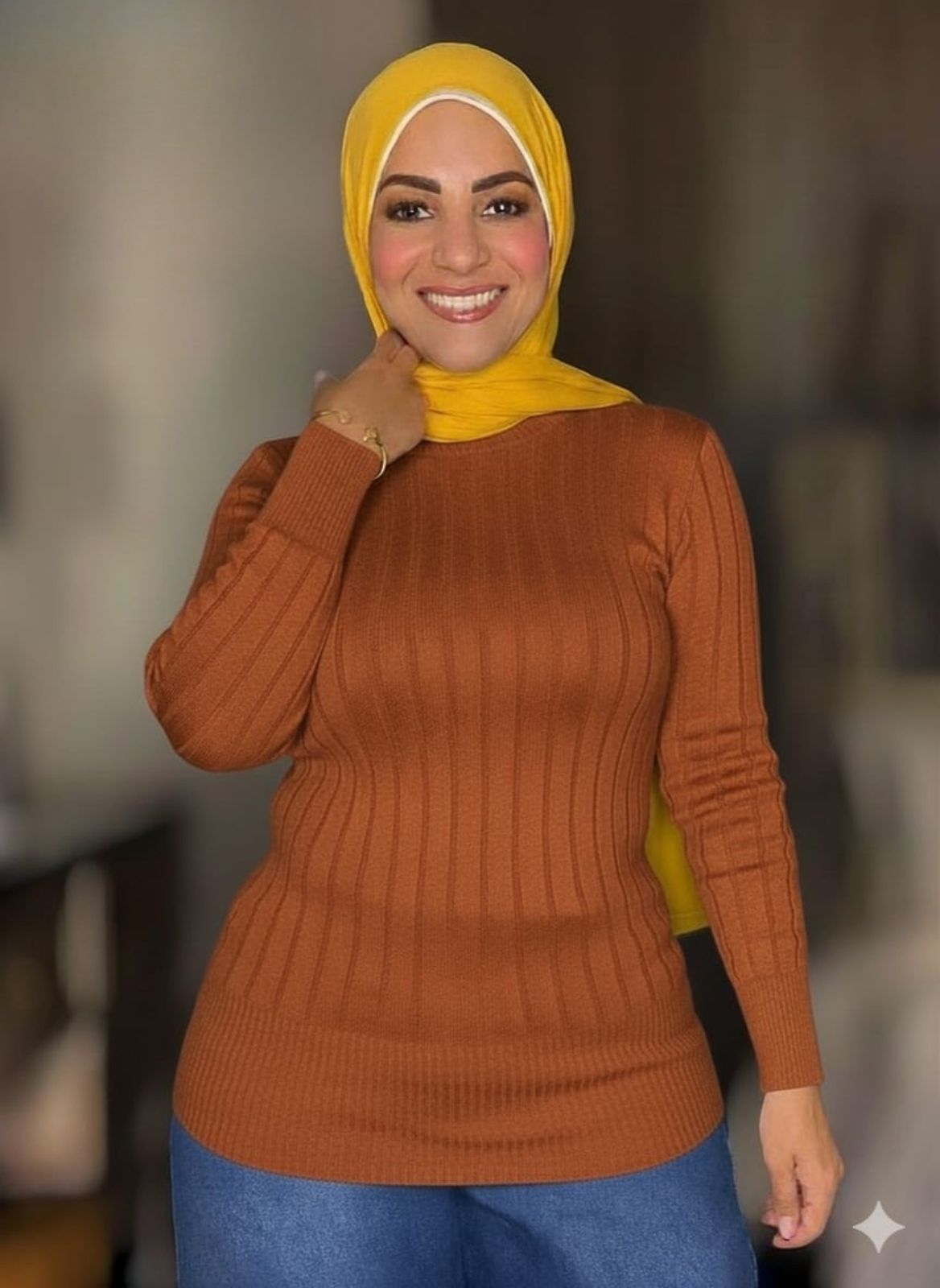 Striped High-cool Pullover Brick Red