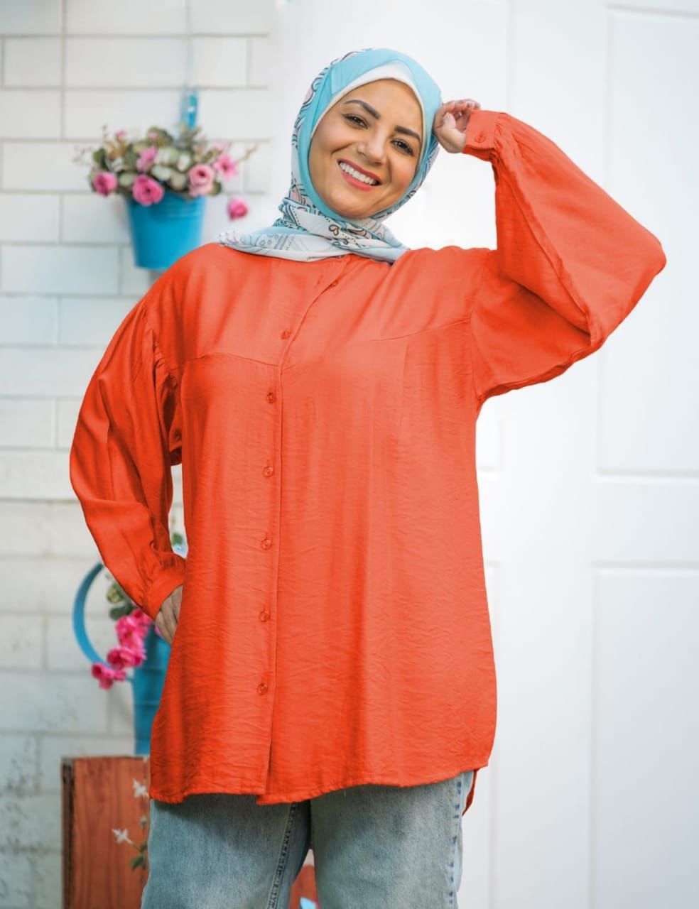 Linen Blouse Orange