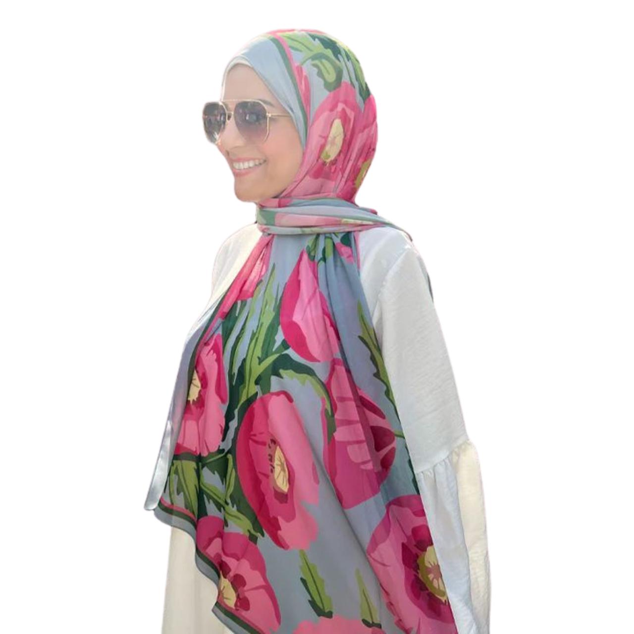 Patterned Chiffon Veil No. 080