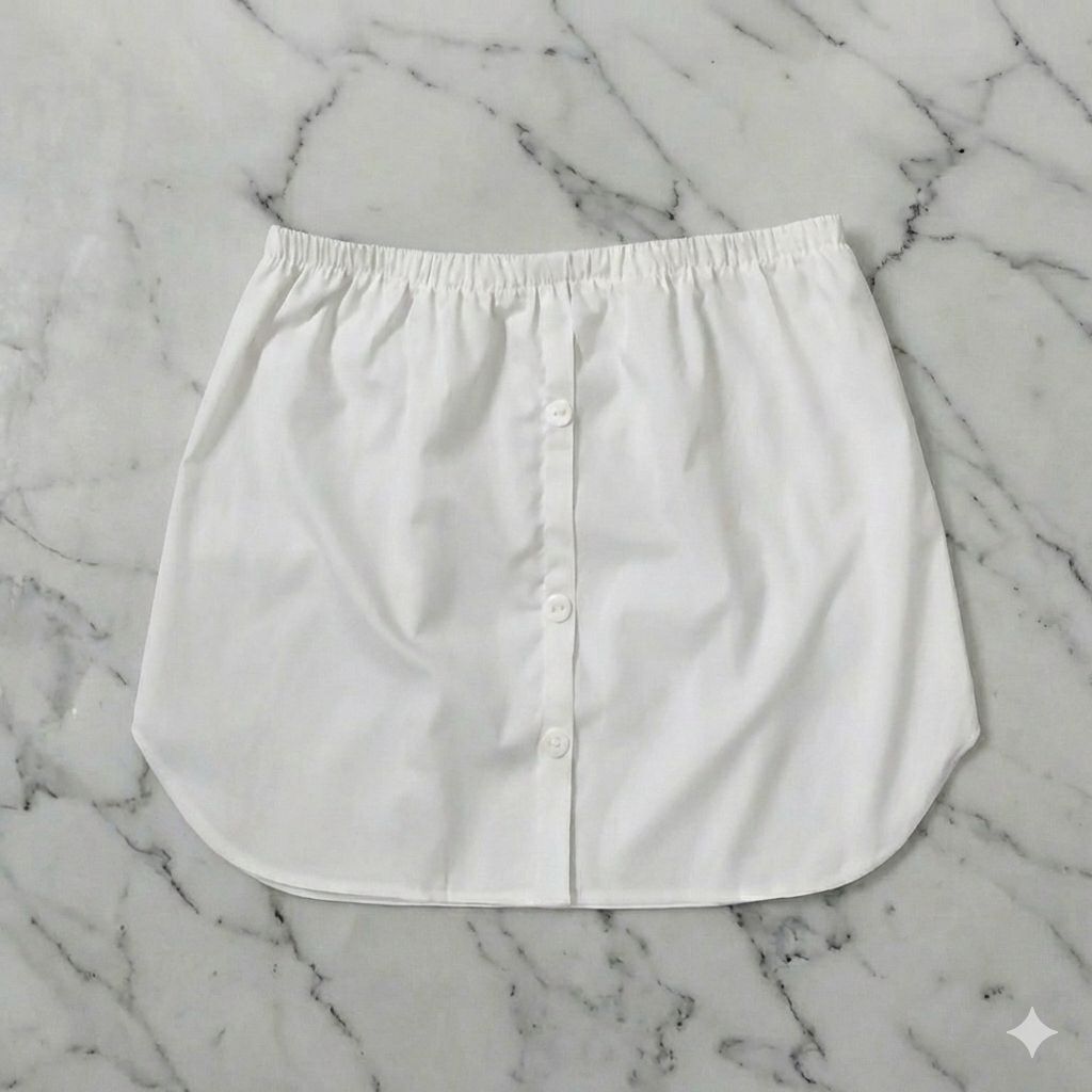 Buttoned chemise skirt - Off White