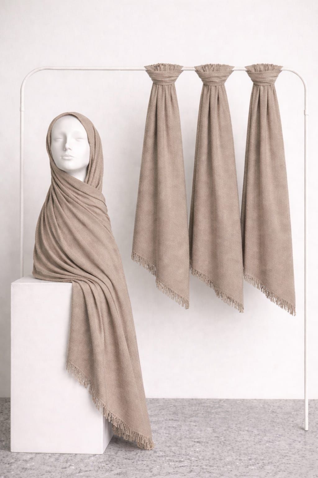 Plain Thai Veil ( Beige )