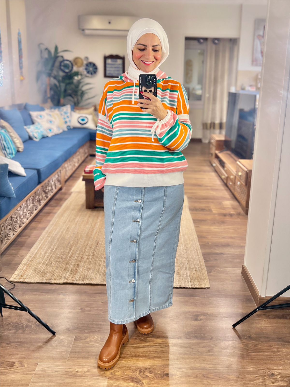 Jeans Maxi Skirt - Light Blue