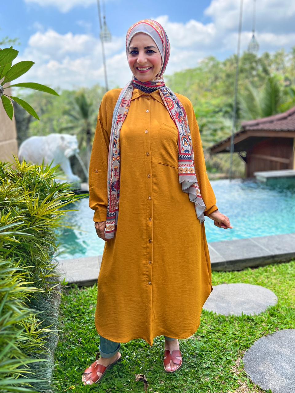 Long  Basic Shirt- Mustard