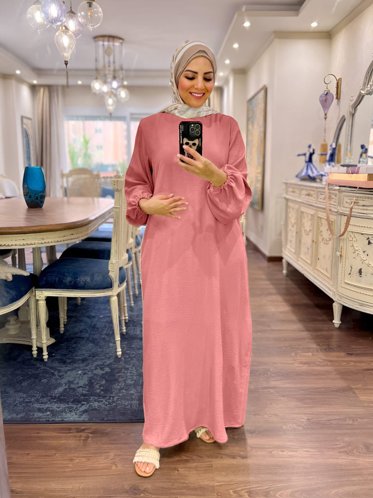 Basic Long Sleeve Dress- Kashmir