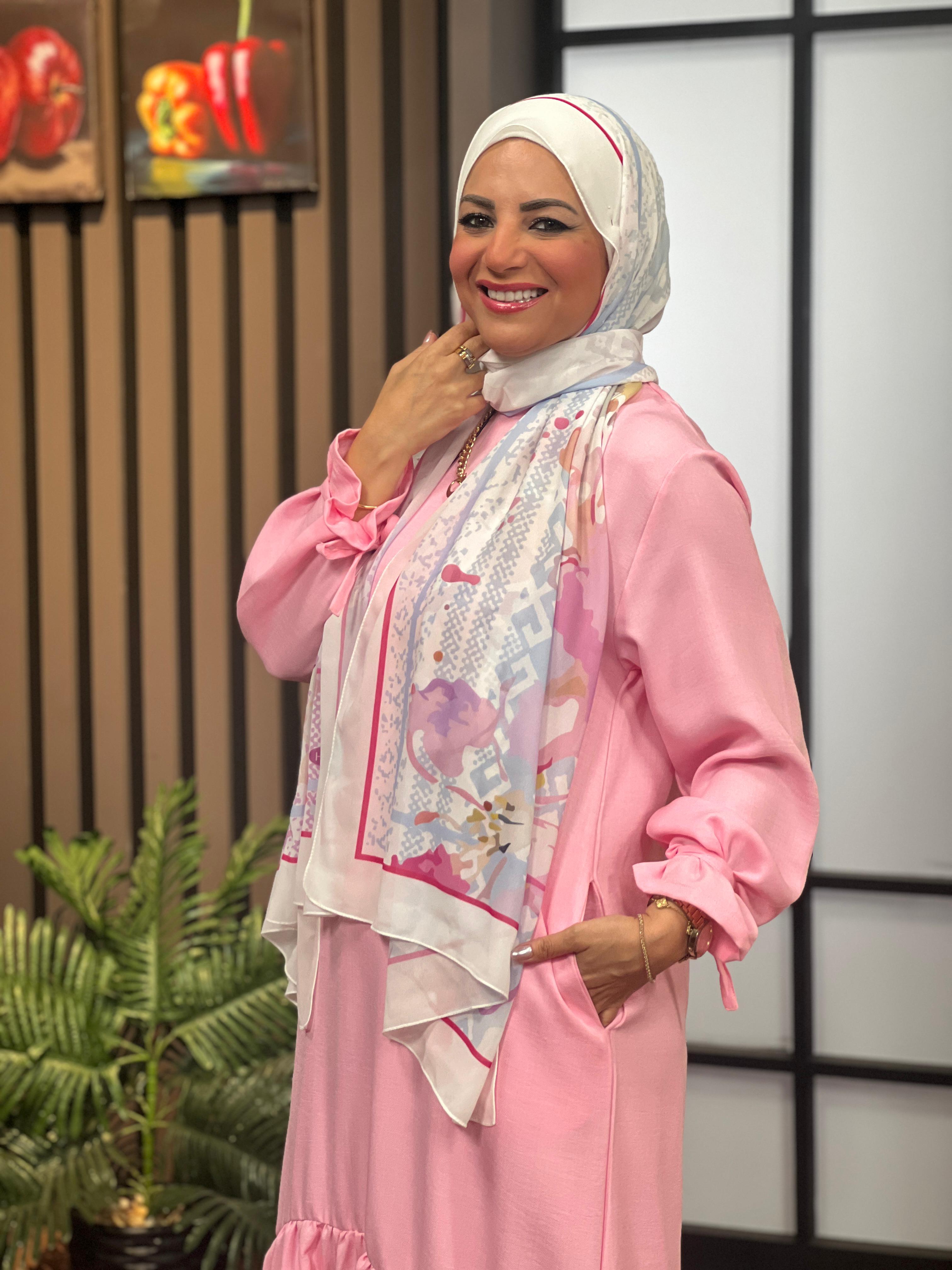 Ribboned Linen Dress Pink