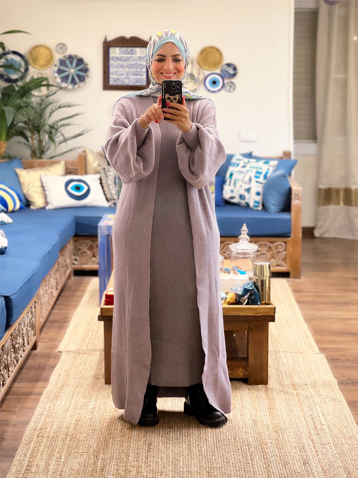 Knitted High-cool Plain Basic Dress - Dark Grey